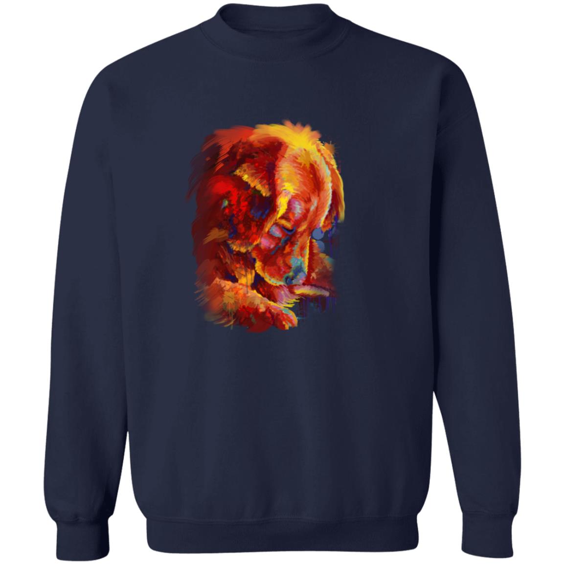 Artistic Golden retriever dog Unisex Crewneck Sweatshirt digital Art-Family-Gift-Planet