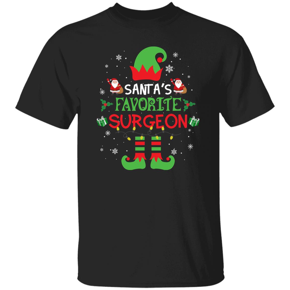 Santa's favorite Surgeon Unisex shirt Surgeon Christmas tee Black Dark Heather-Family-Gift-Planet