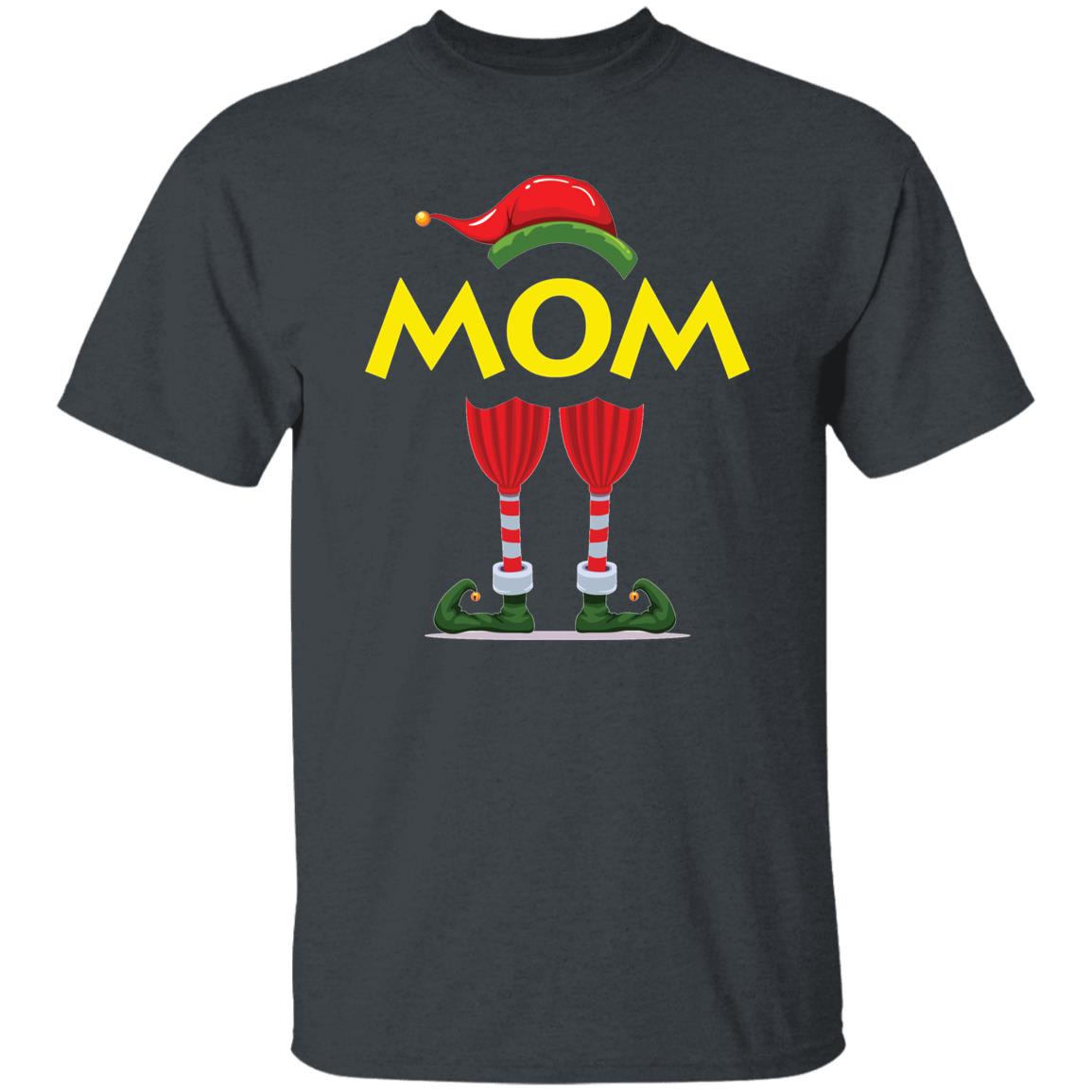 Mom elf Christmas Unisex shirt mama elf Holiday tee Black Dark Heather-Family-Gift-Planet