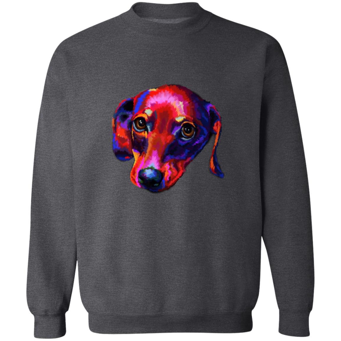 Vibrant colors digital Dachshund dog Unisex Crewneck Sweatshirt-Family-Gift-Planet