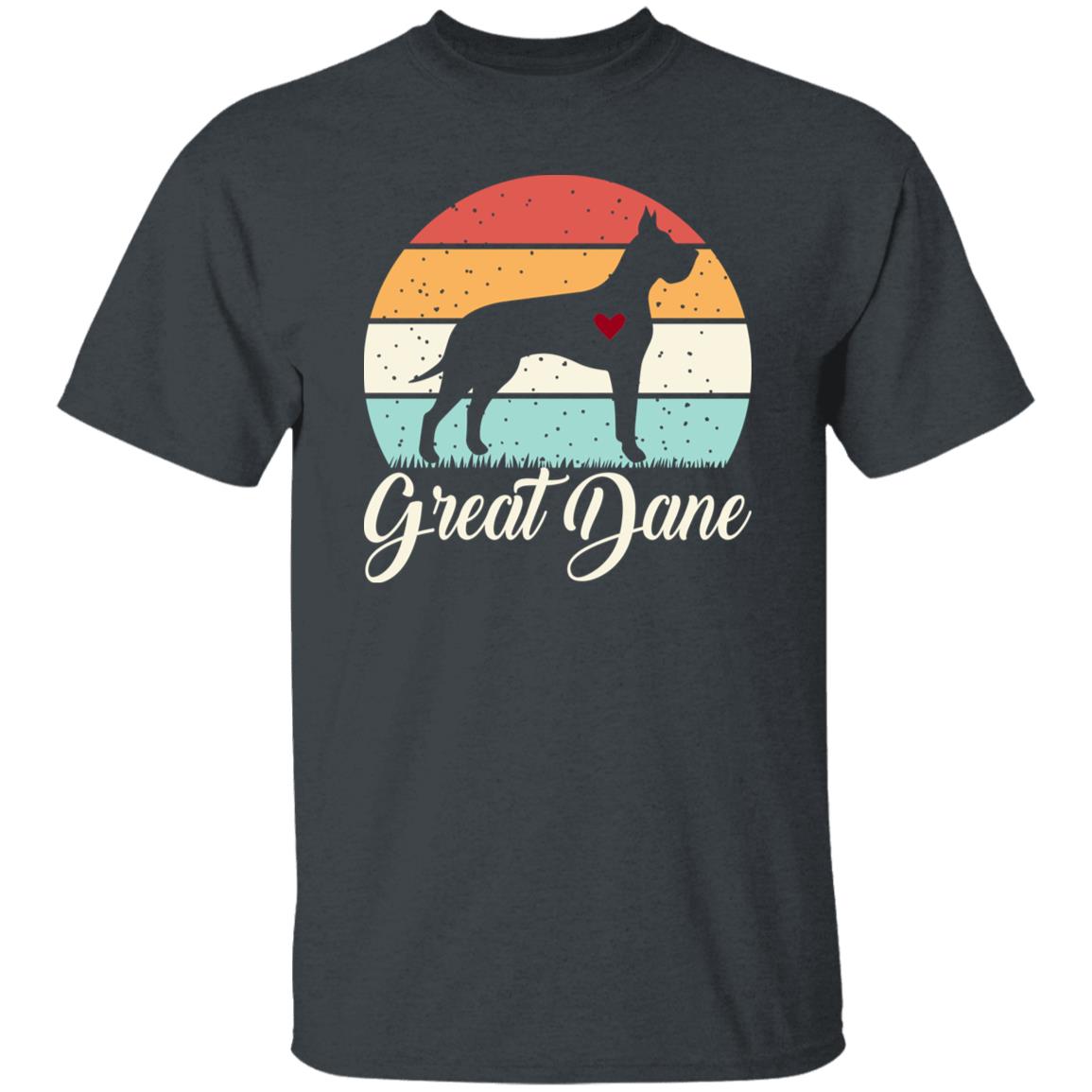 Great Dane Retro Unisex T-shirt gift great dane dog dad black dark heather-Dark Heather-Family-Gift-Planet