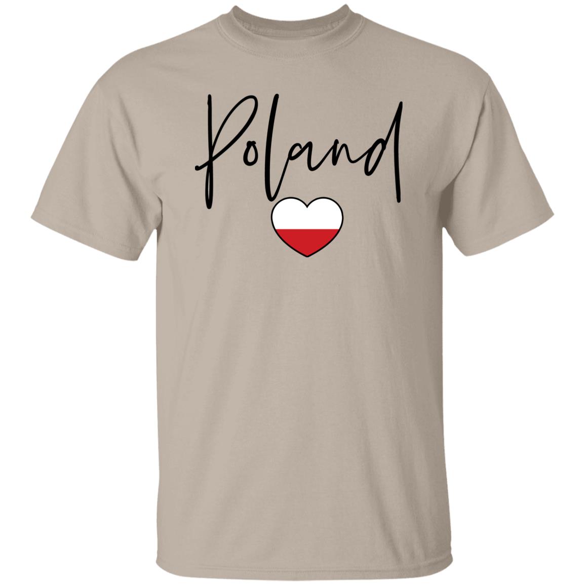 Poland flag heart Unisex T-shirt Poland love tee White Sand Blue-Family-Gift-Planet