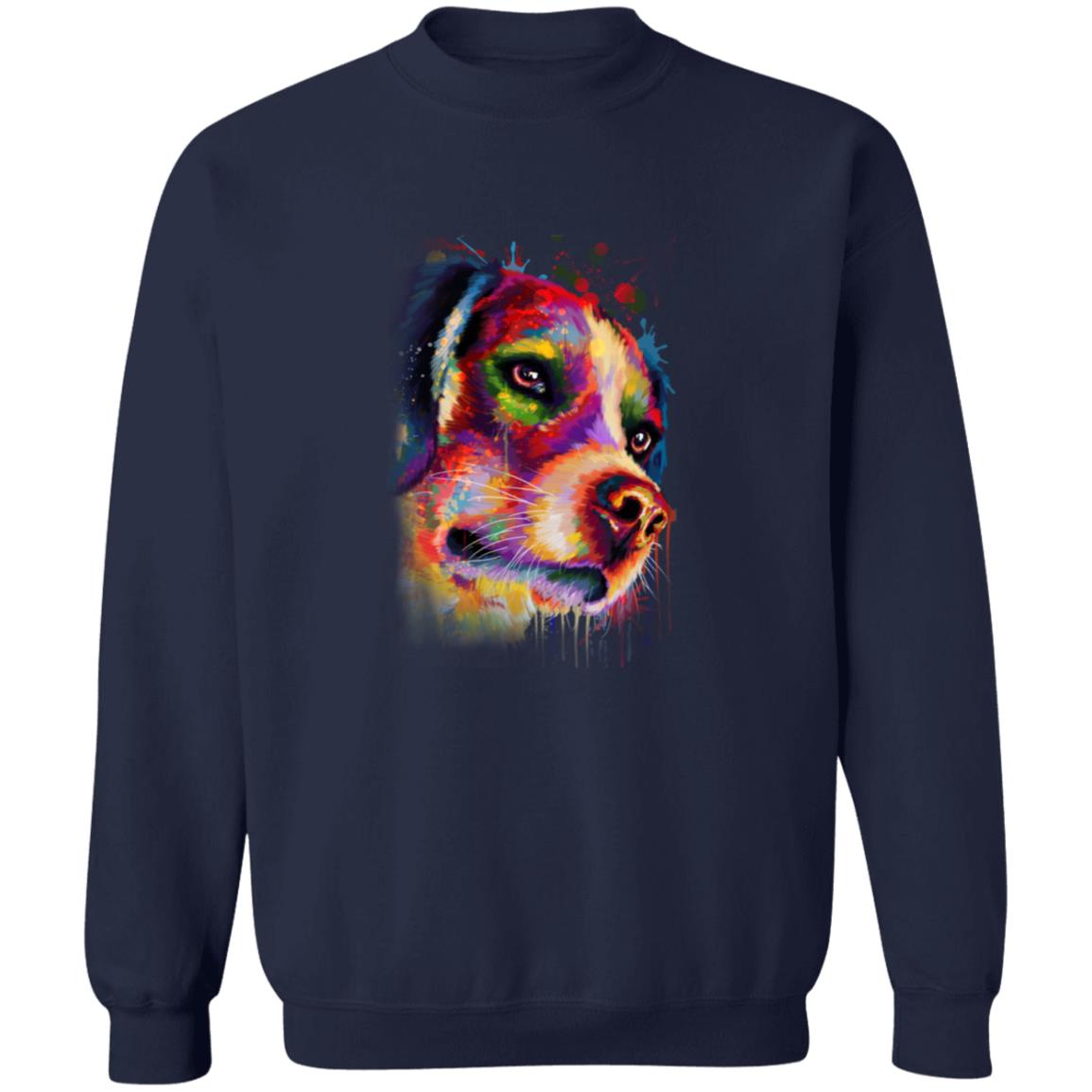 Abstract Beagle dog Unisex Crewneck Sweatshirt with expressive splashes-Family-Gift-Planet