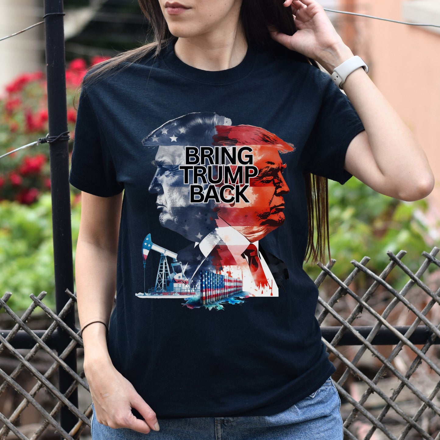 Bring Trump Back Unisex T-shirt Vote American Election 2024 tee Black Navy Dark Heather-Black-Family-Gift-Planet