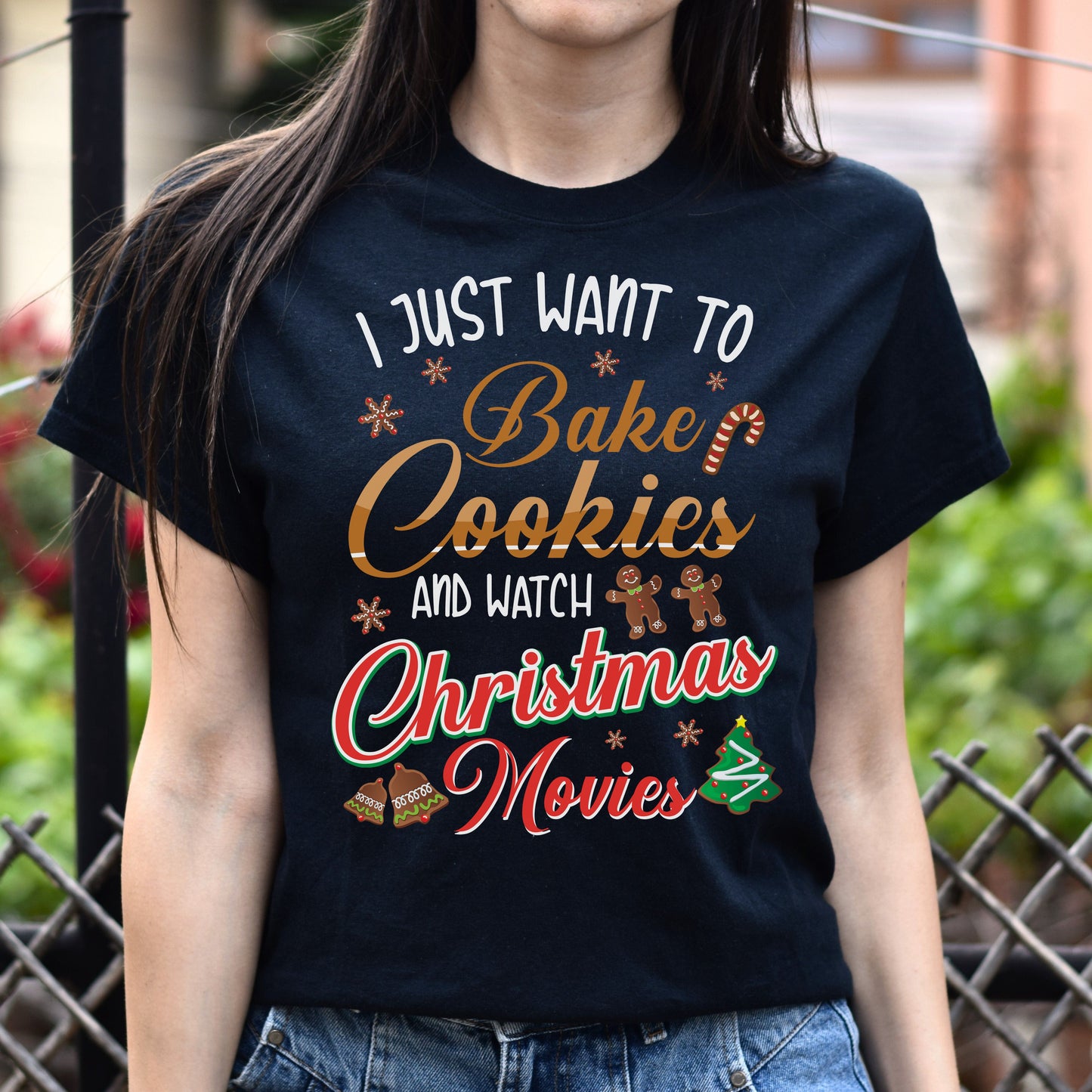 I just want to bake cookies and watch Christmas movies Unisex shirt-Family-Gift-Planet