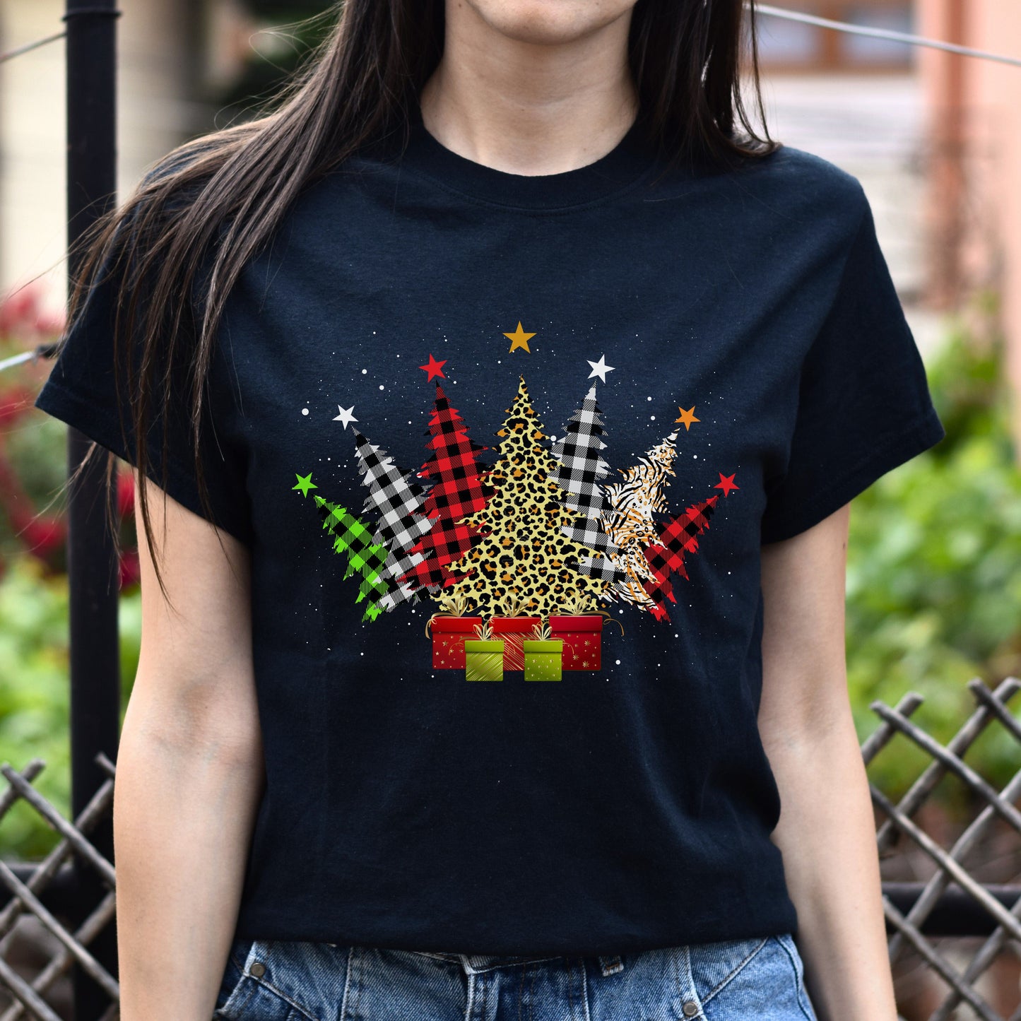 Christmas trees Unisex shirt Holiday trees tee Black Dark Heather-Family-Gift-Planet