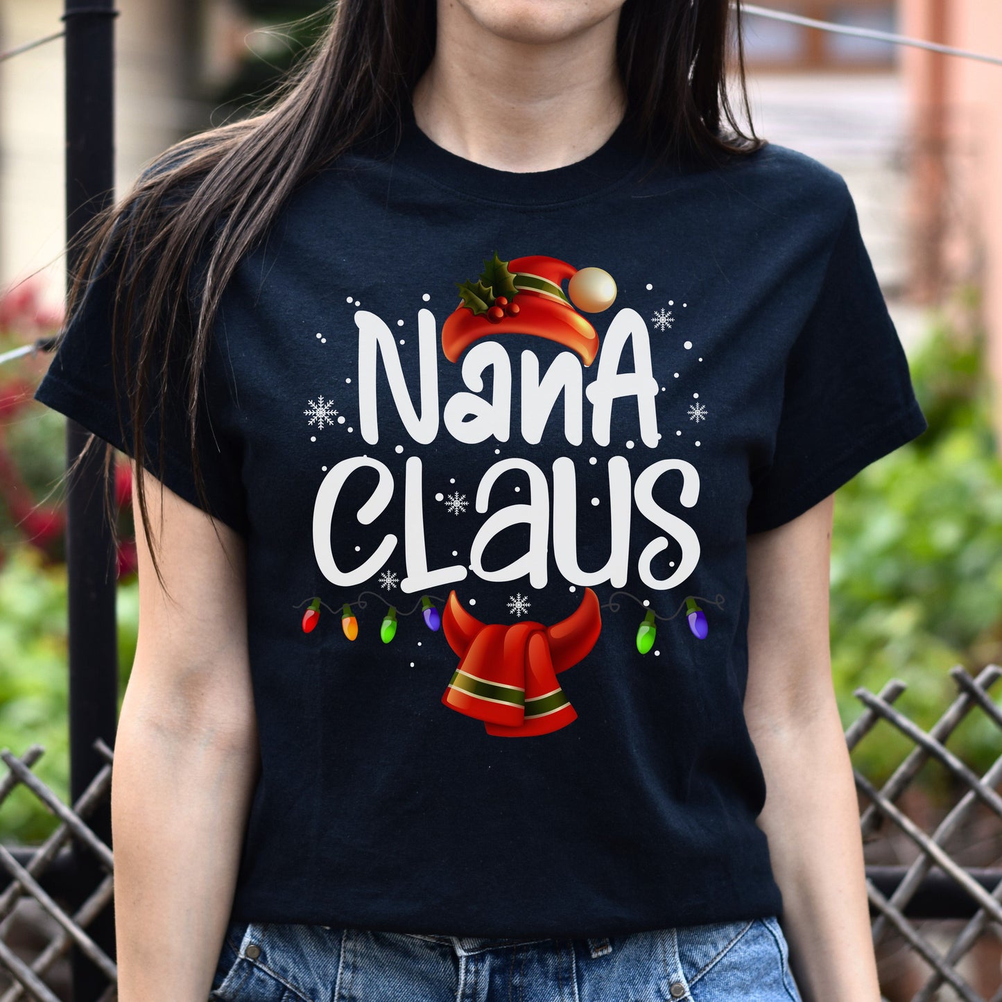 Nana Claus Unisex shirt nana Holiday tee Black Dark Heather-Family-Gift-Planet