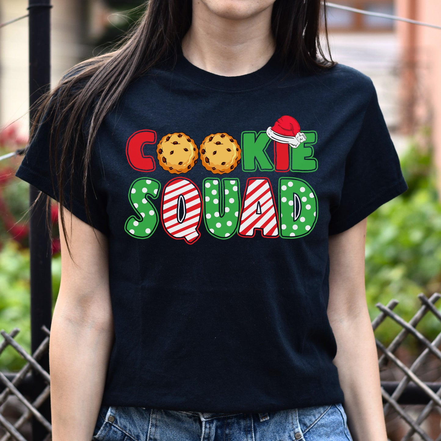 Cookie Squad Christmas Unisex Shirt Holiday tee Black Dark Heather-Family-Gift-Planet