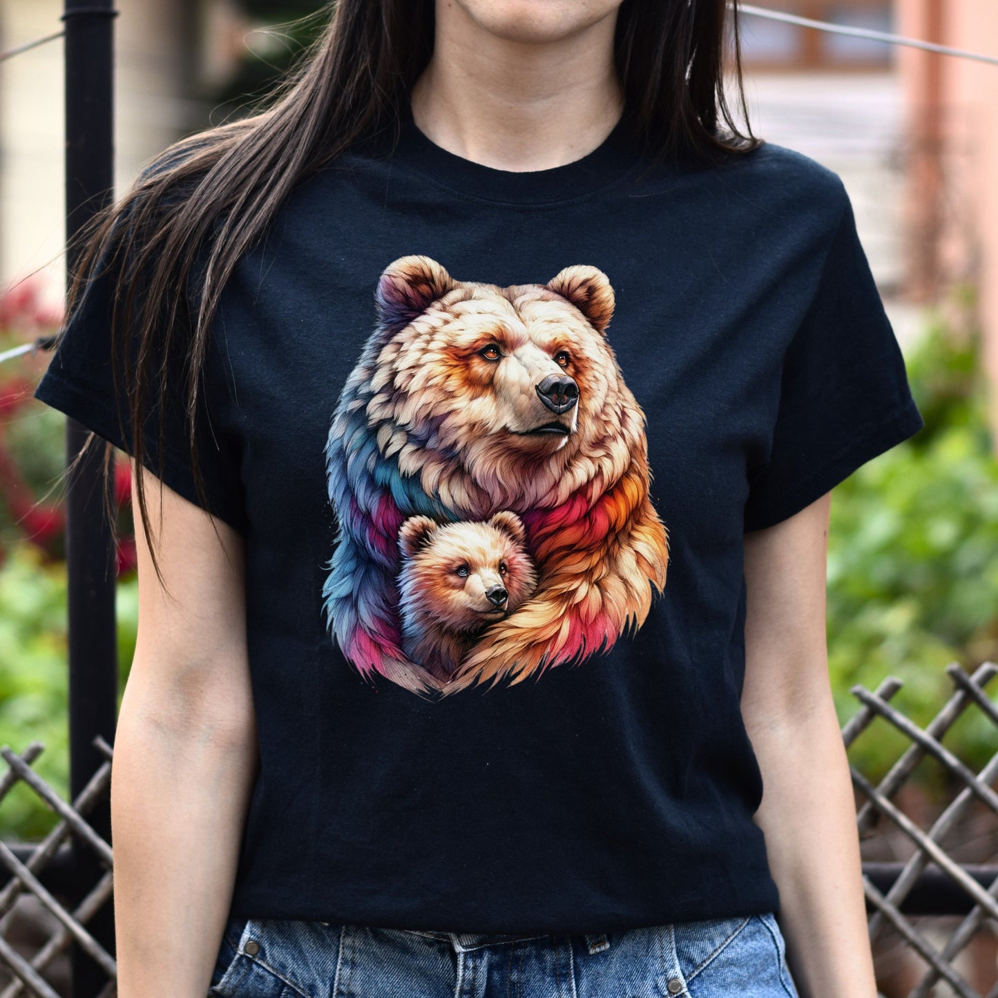 Mama Bear Unisex T-shirt Mother's Day tee Black Navy Dark Heather-Black-Family-Gift-Planet