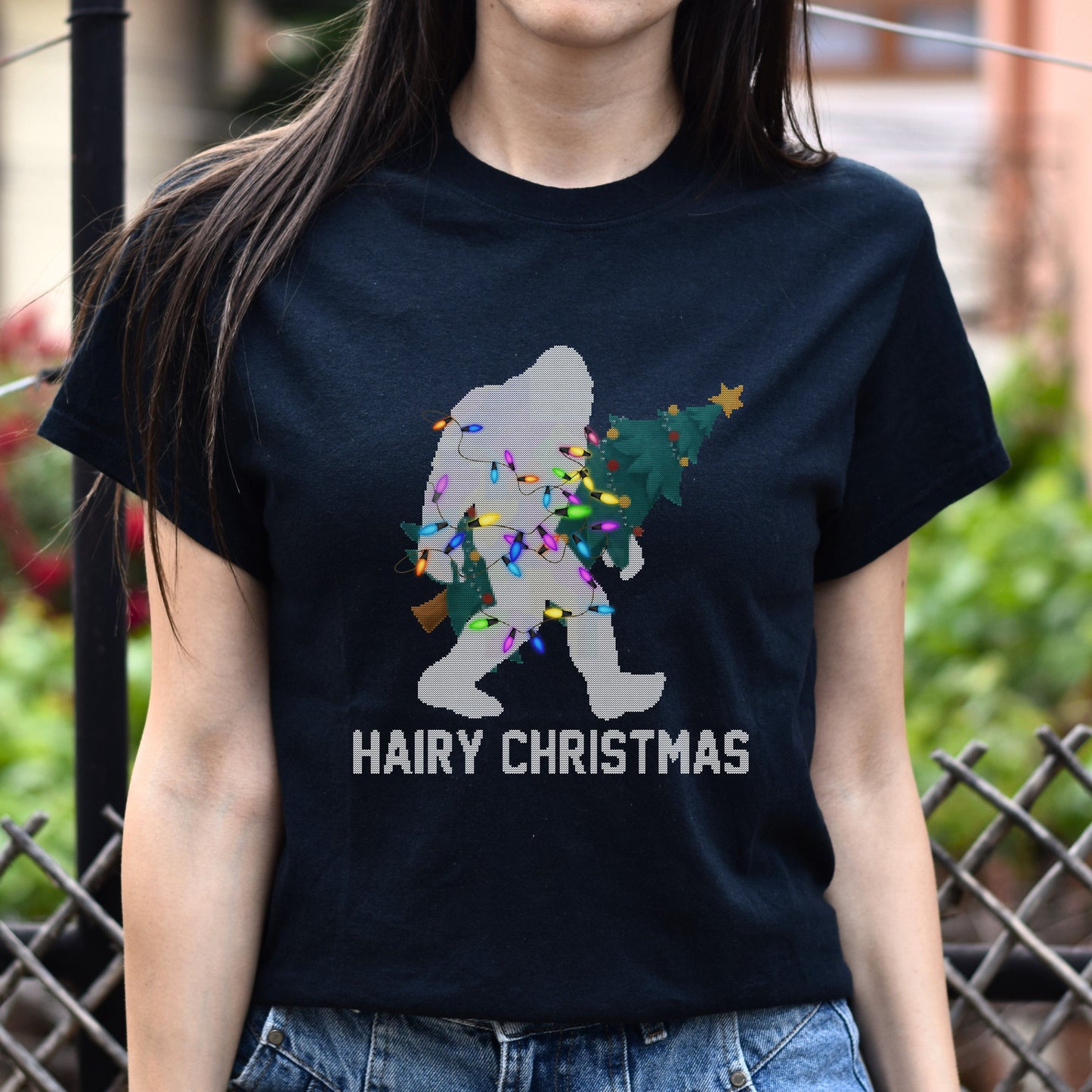 Hairy Christmas Unisex shirt Big foot Holiday tee Black Dark Heather-Family-Gift-Planet
