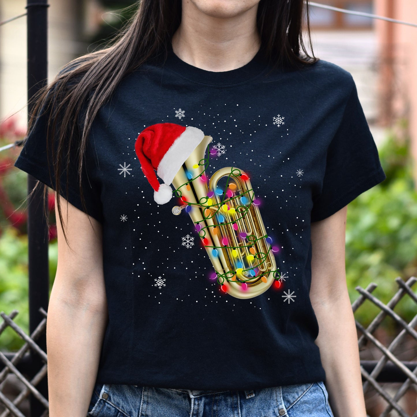 Tuba Christmas Unisex shirt Tuba player Holiday tee Black Dark Heather-Family-Gift-Planet