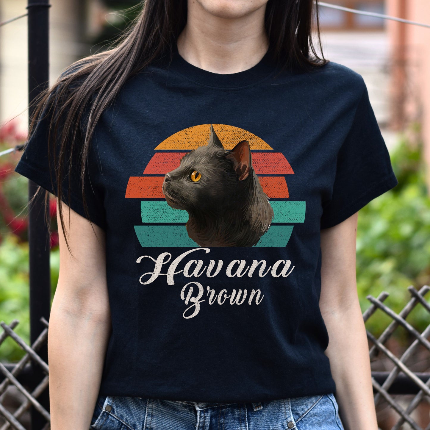 Havana Brown cat retro Unisex shirt Black Dark Heather-Family-Gift-Planet