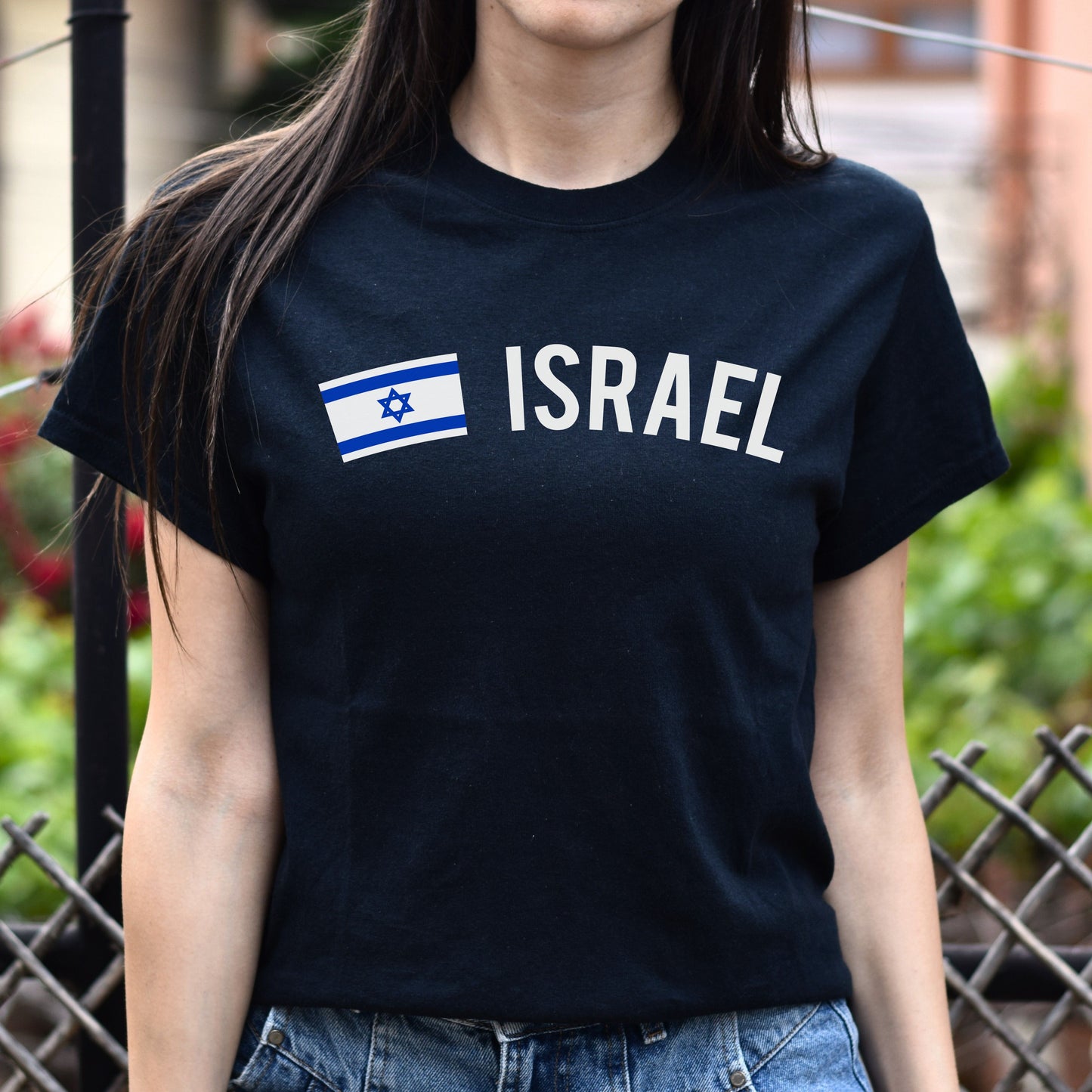 Israel Unisex T-shirt gift Israel flag tee Jerusalem White Black Dark Heather-Black-Family-Gift-Planet