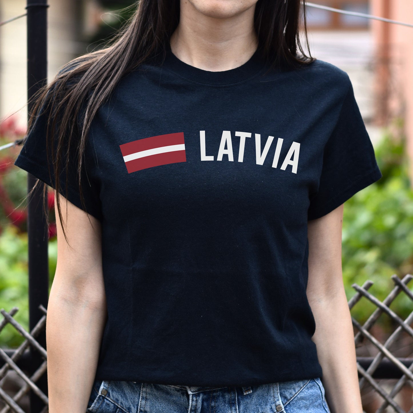 Latvia Unisex T-shirt gift Latvian flag tee Riga White Black Dark Heather-Black-Family-Gift-Planet