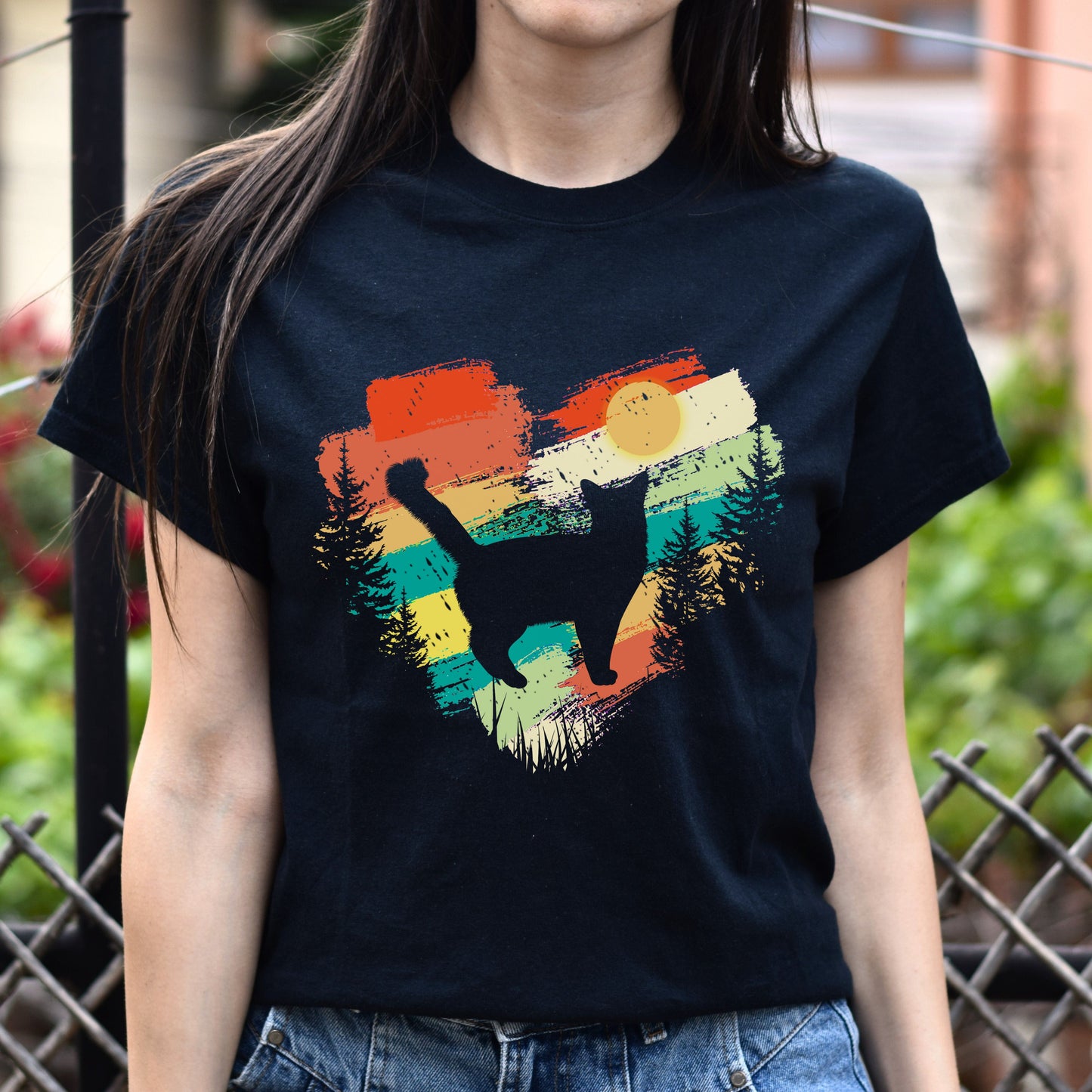 Somali cat heart Unisex shirt Somali cat owner tee Black Dark Heather-Family-Gift-Planet