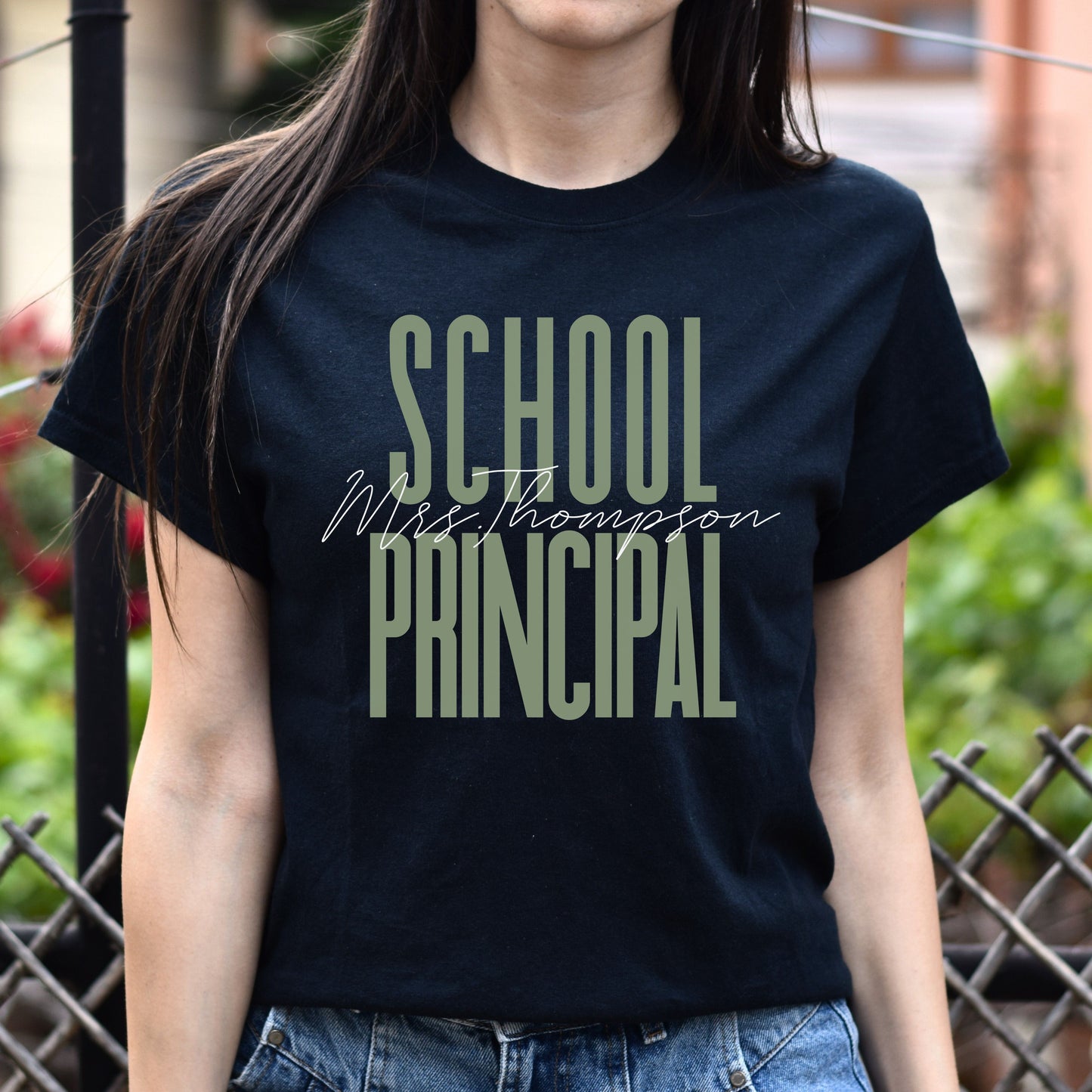 School Principal T-Shirt gift School director Customized Unisex tee Black Navy Dark Heather-Black-Family-Gift-Planet