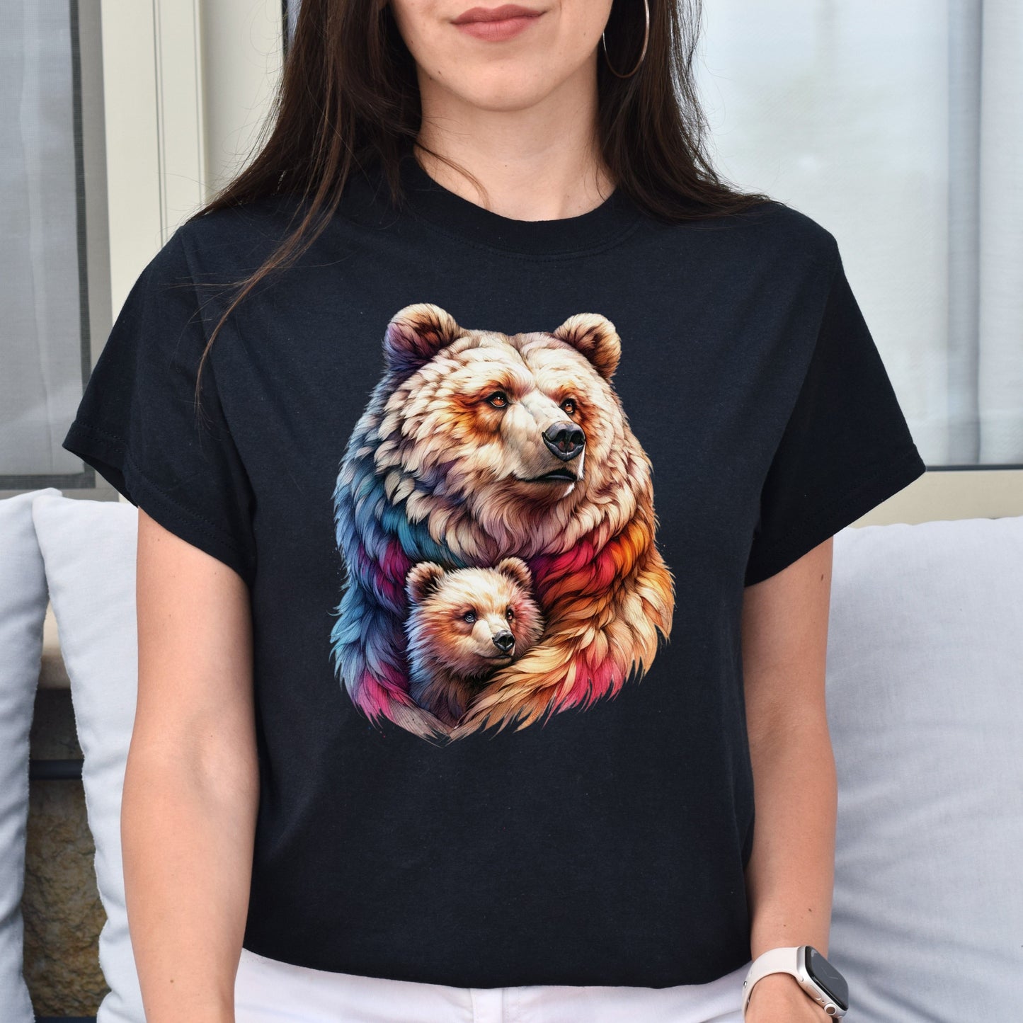 Mama Bear Unisex T-shirt Mother's Day tee Black Navy Dark Heather-Family-Gift-Planet