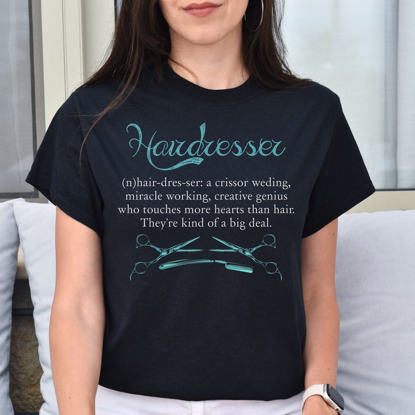 Hairdresser definition Unisex T-shirt haircutter tee black dark heather-Black-Family-Gift-Planet