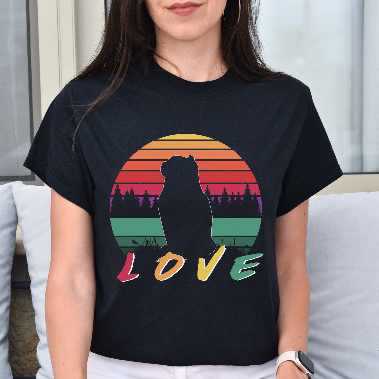 Scottish Fold retro unisex tee Scottish Fold cat owner tee Black Dark Heather-Family-Gift-Planet