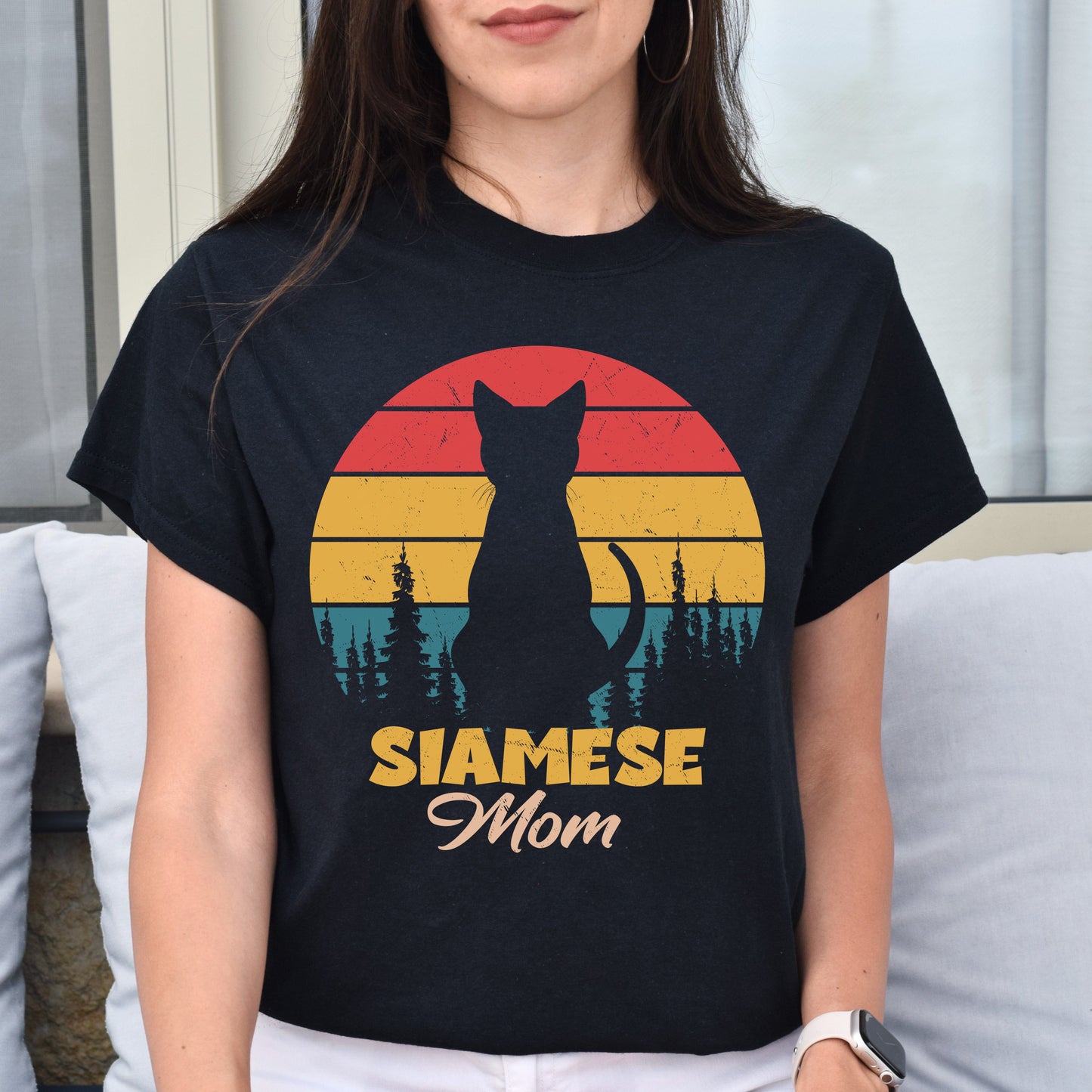 Siamese Mom Unisex shirt Siamese cat mama tee Black Dark Heather-Family-Gift-Planet