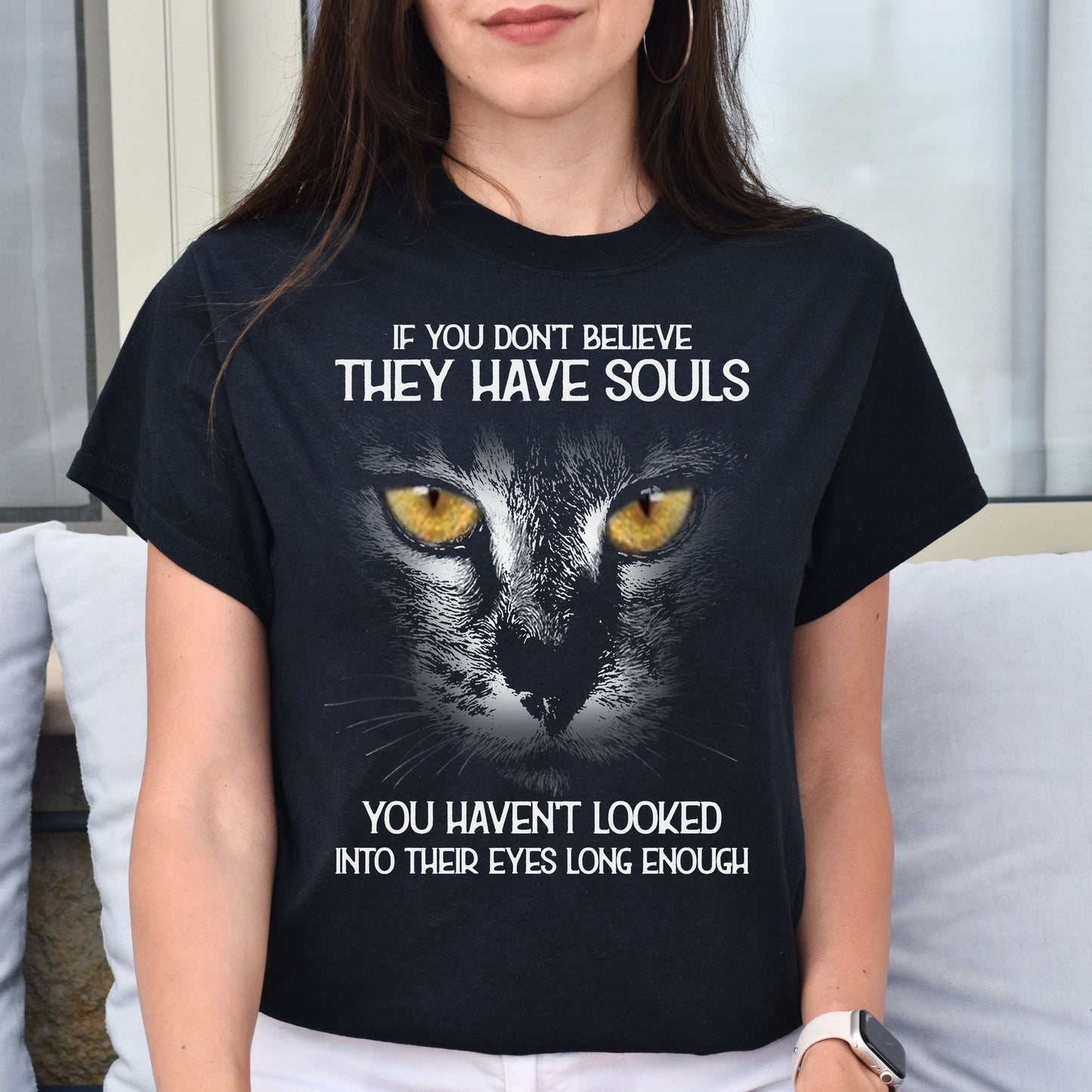 Cats have soul Unisex shirt gift for cat lover Black Dark Heather-Family-Gift-Planet