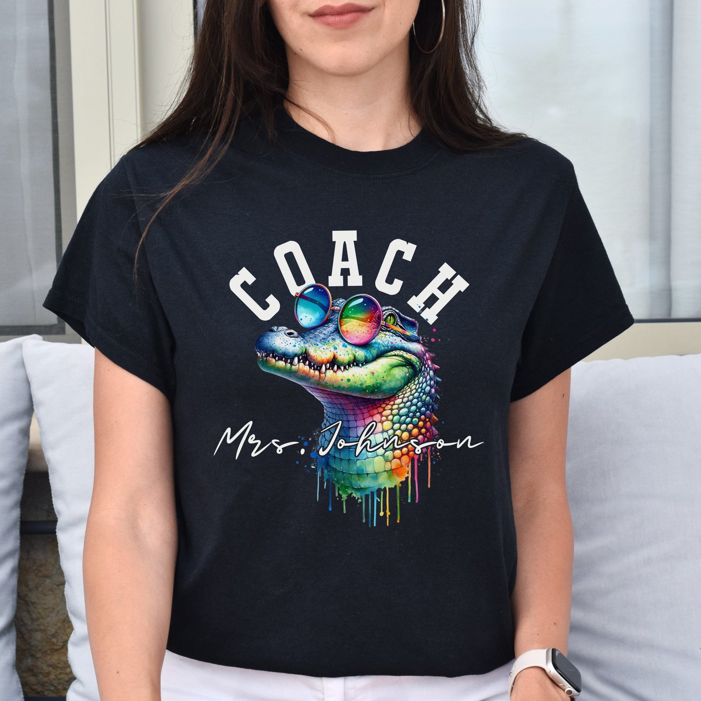 Coach funny Personalized Unisex T-shirt Custom school Athletic coach Black-Black-Family-Gift-Planet