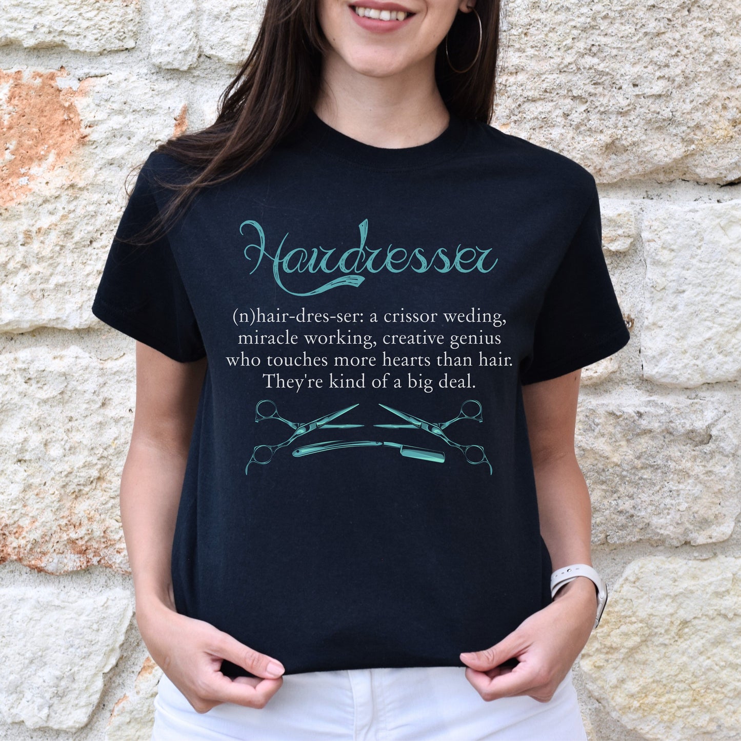 Hairdresser definition Unisex T-shirt haircutter tee black dark heather-Family-Gift-Planet