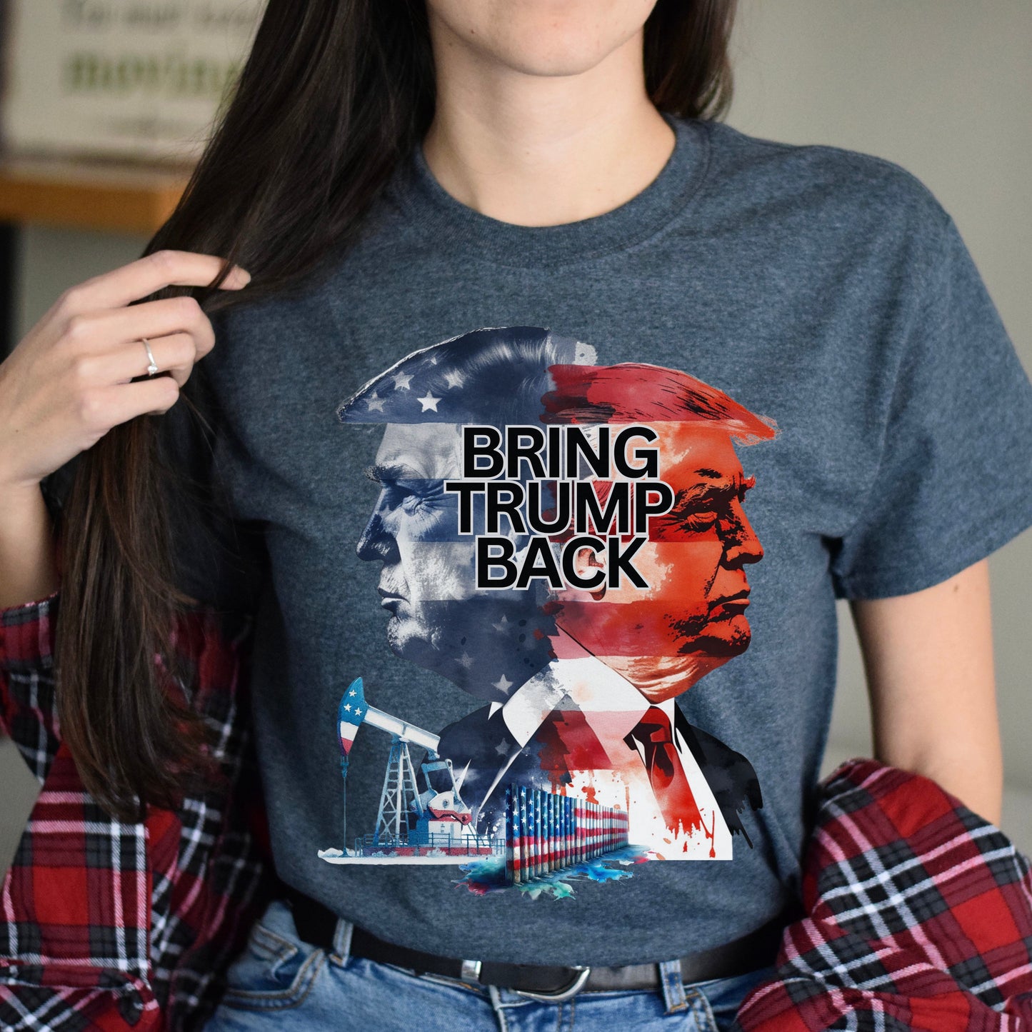 Bring Trump Back Unisex T-shirt Vote American Election 2024 tee Black Navy Dark Heather-Dark Heather-Family-Gift-Planet