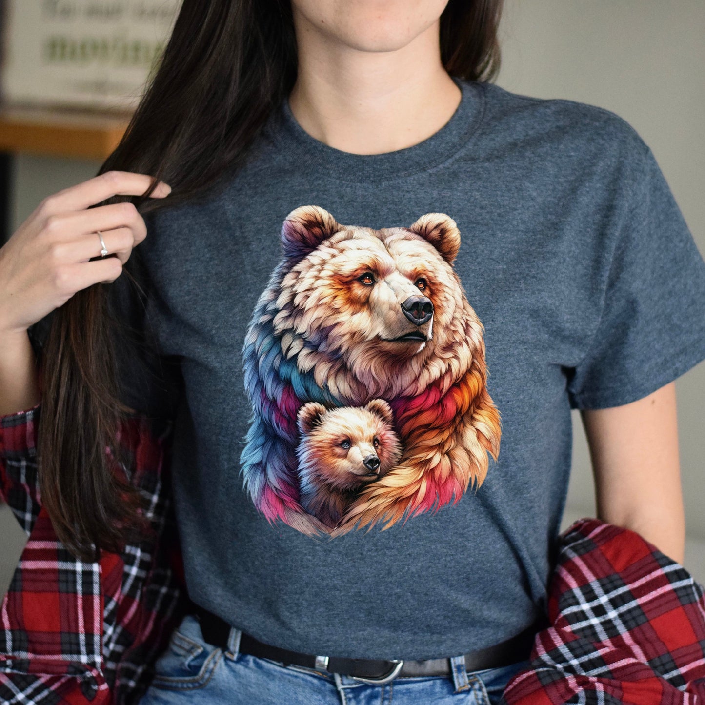 Mama Bear Unisex T-shirt Mother's Day tee Black Navy Dark Heather-Dark Heather-Family-Gift-Planet