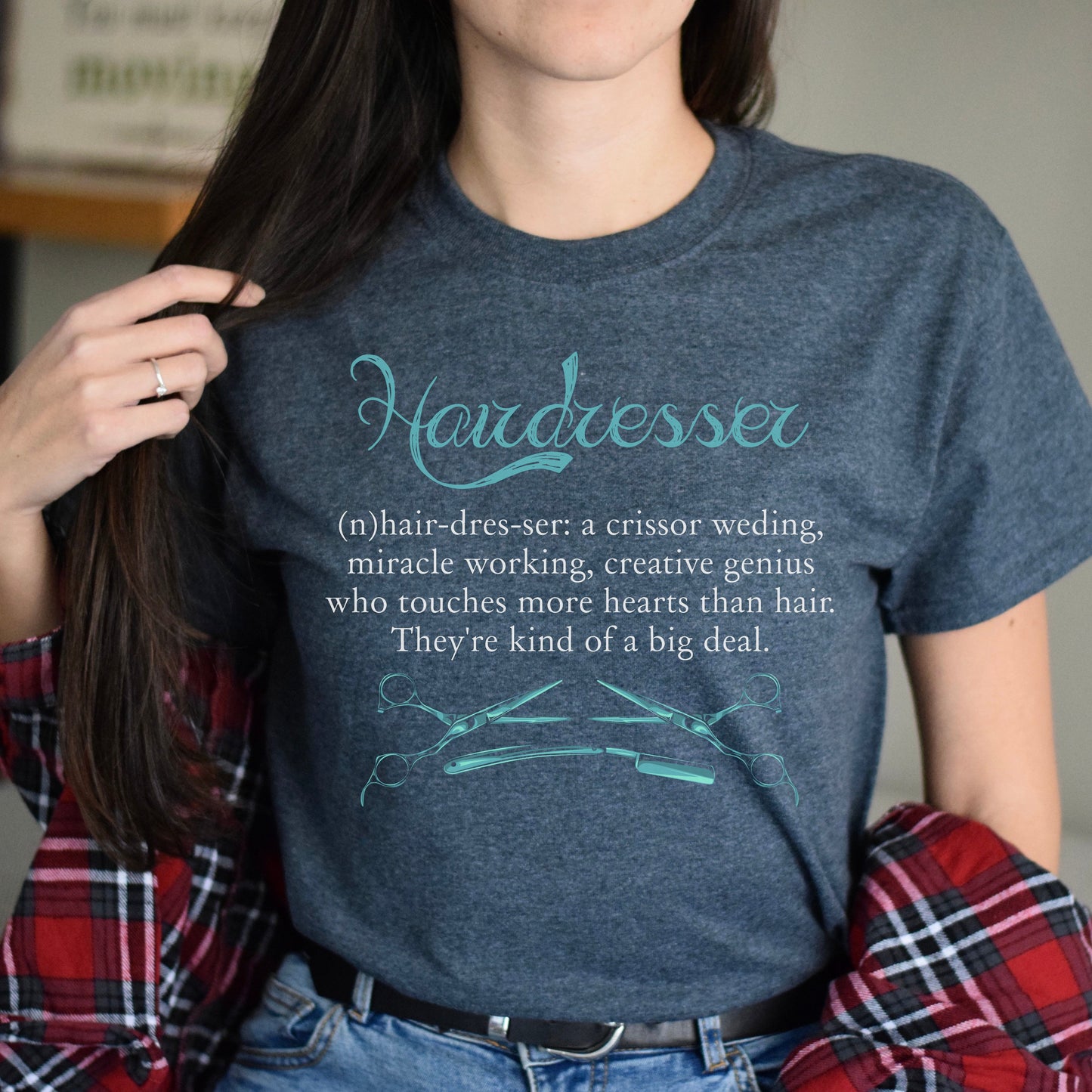 Hairdresser definition Unisex T-shirt haircutter tee black dark heather-Dark Heather-Family-Gift-Planet
