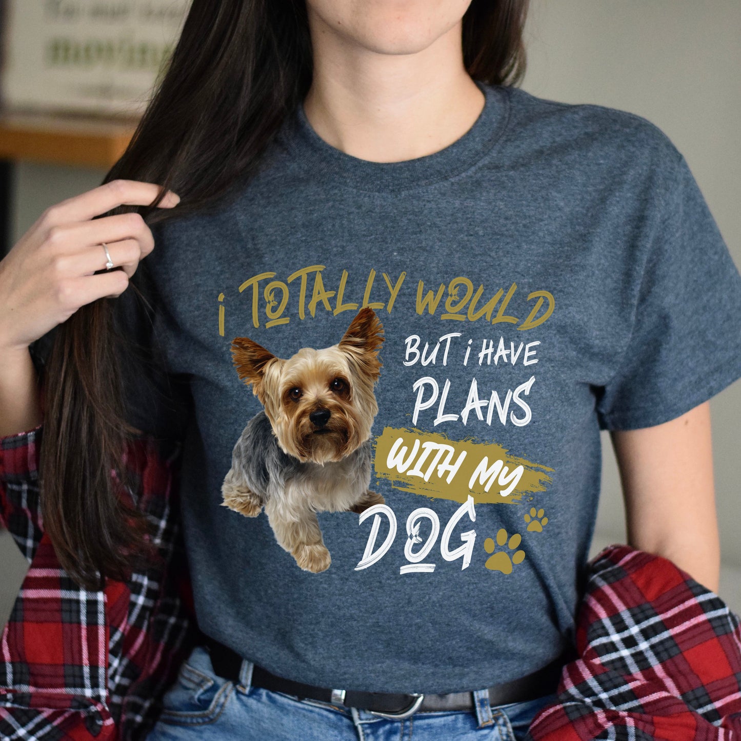 I have plans with my dog Unisex t-shirt gift black navy dark heather-Dark Heather-Family-Gift-Planet