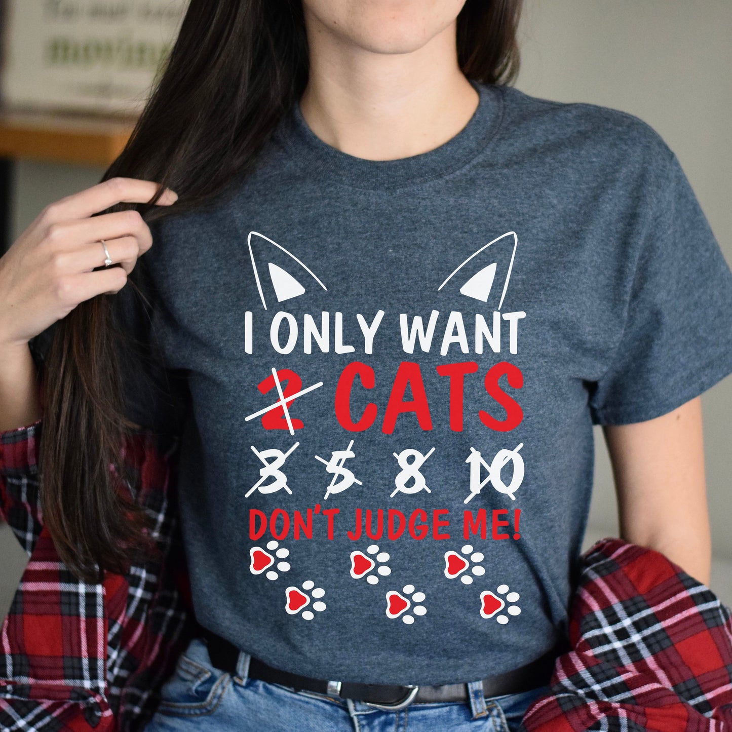 I only want cats Unisex shirt cats fun tee Black Dark Heather-Dark Heather-Family-Gift-Planet