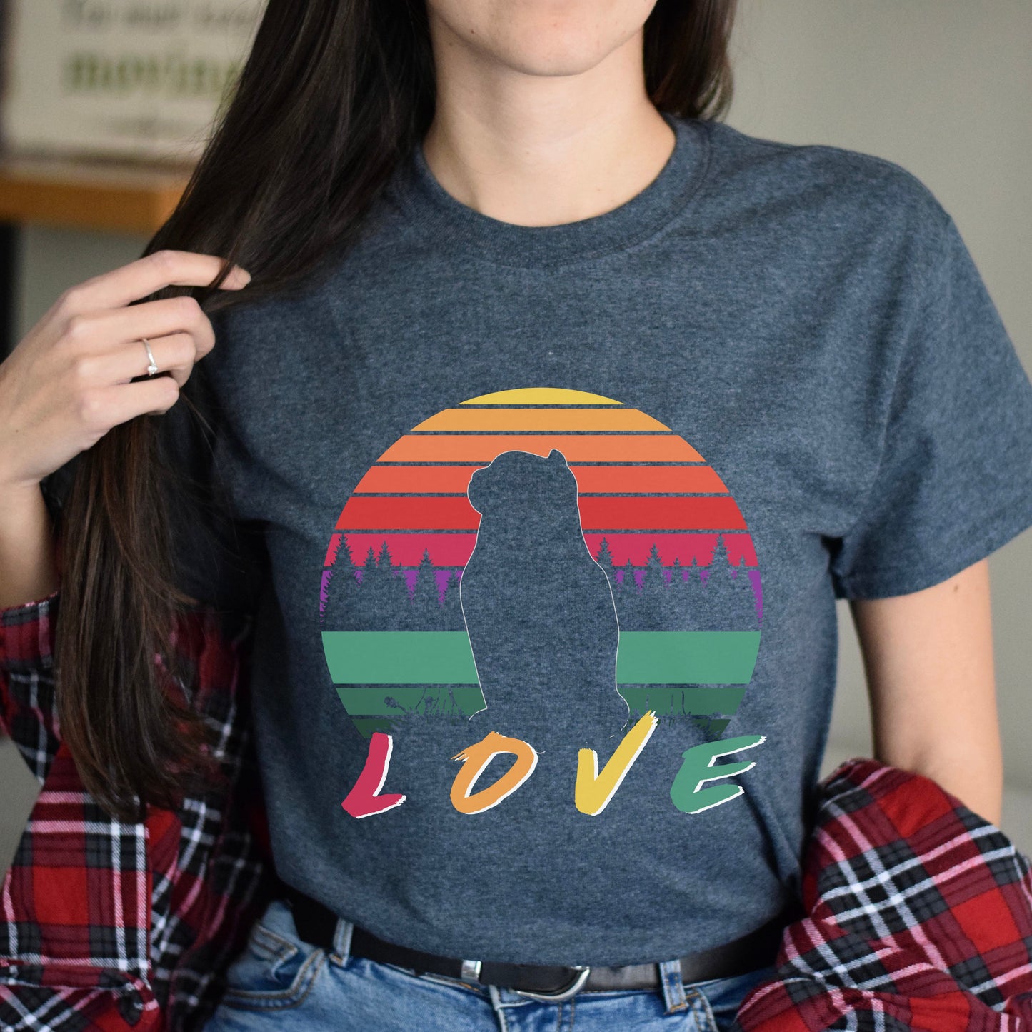 Scottish Fold retro unisex tee Scottish Fold cat owner tee Black Dark Heather-Dark Heather-Family-Gift-Planet