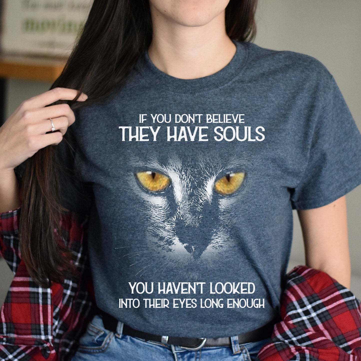 Cats have soul Unisex shirt gift for cat lover Black Dark Heather-Dark Heather-Family-Gift-Planet