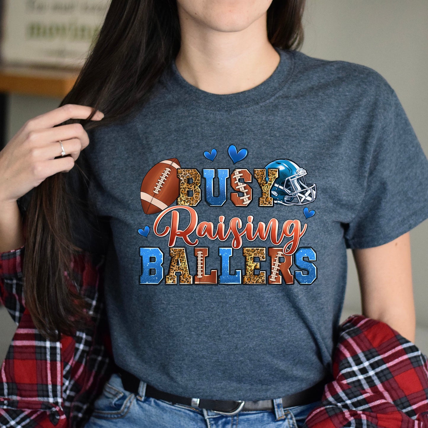 American football - busy raising ballers Unisex t-shirt football mom tee gift-Family-Gift-Planet