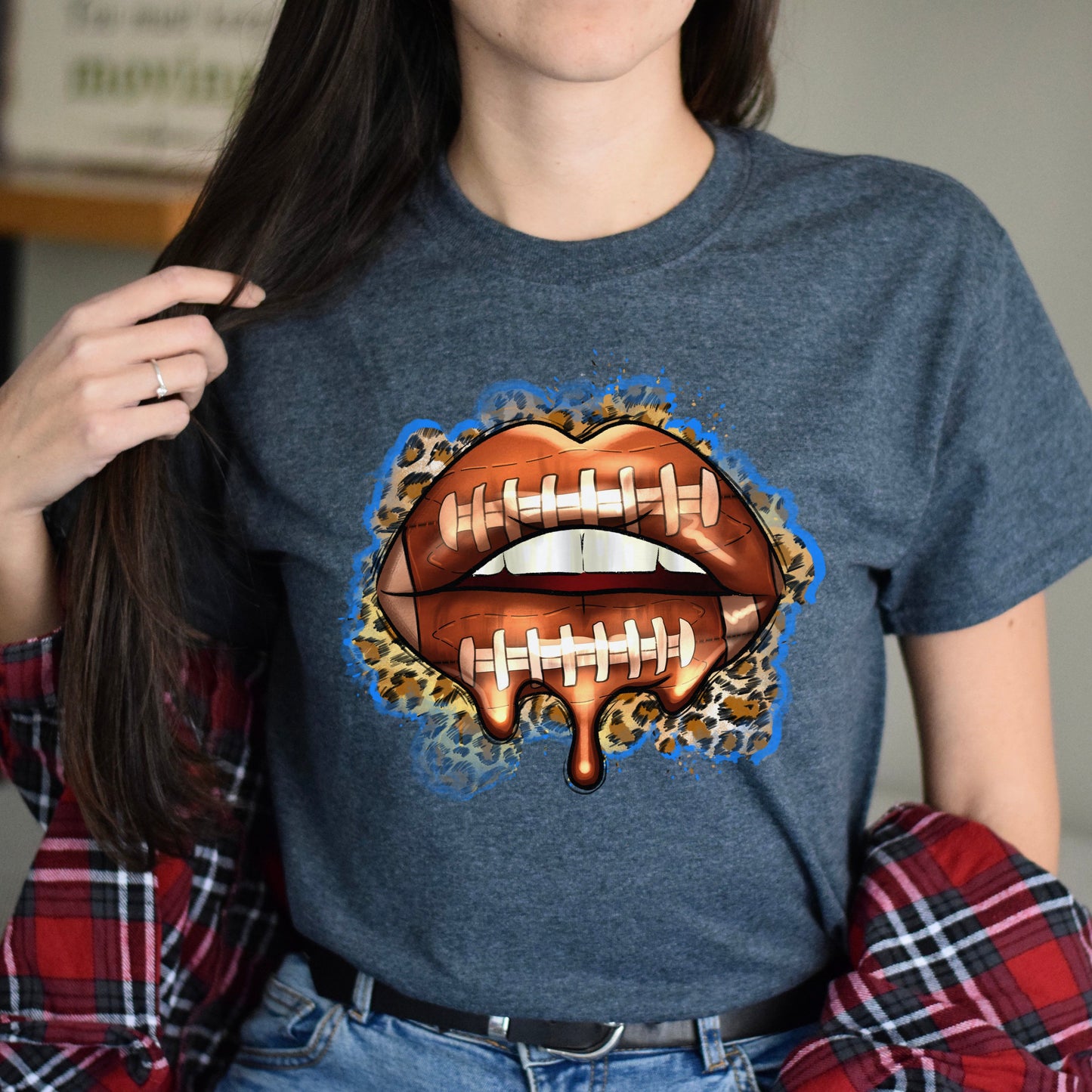American football lips Unisex t-shirt football player tee rugby coach gift-Family-Gift-Planet