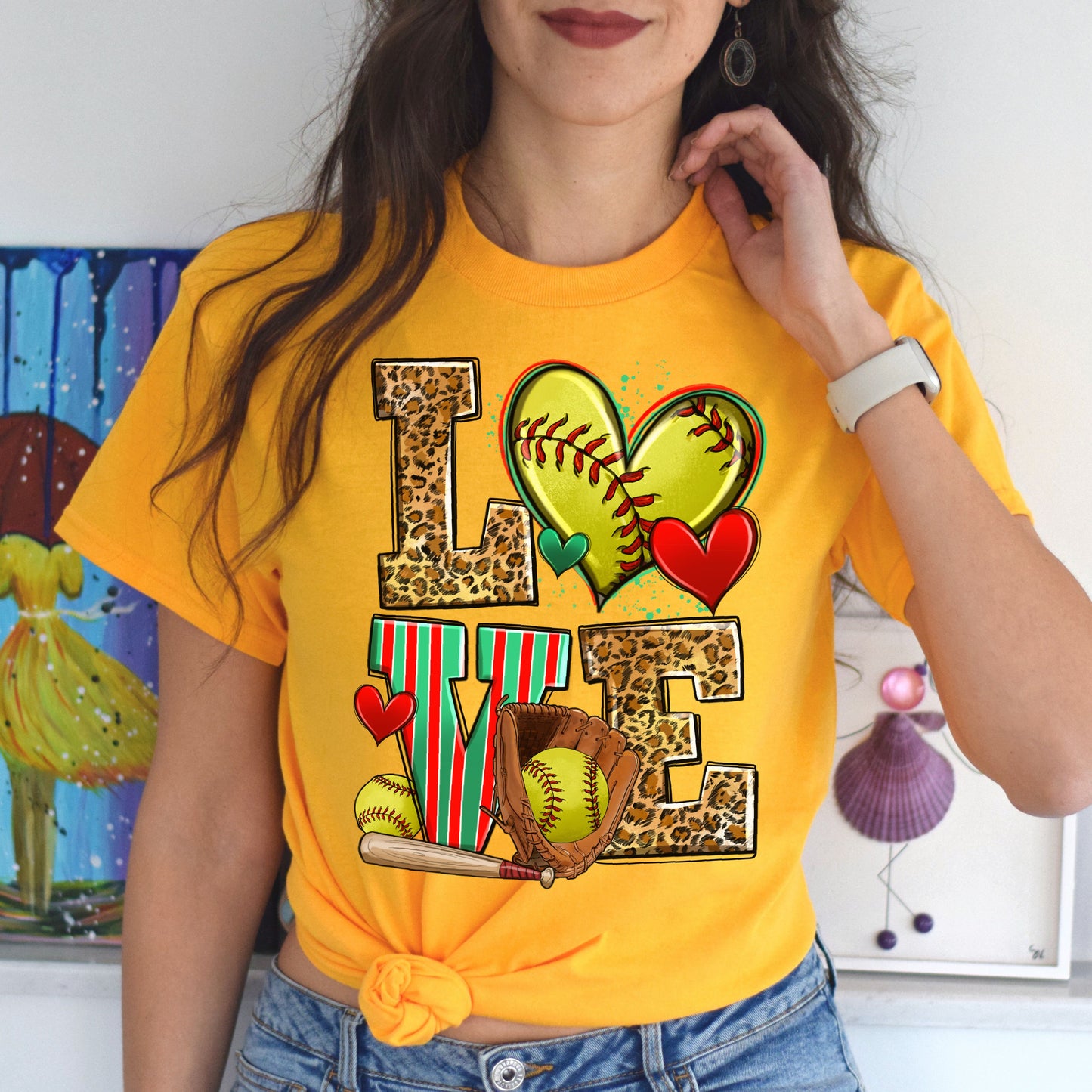 Love softball Unisex t-shirt softball player tee softball coach gift-Family-Gift-Planet