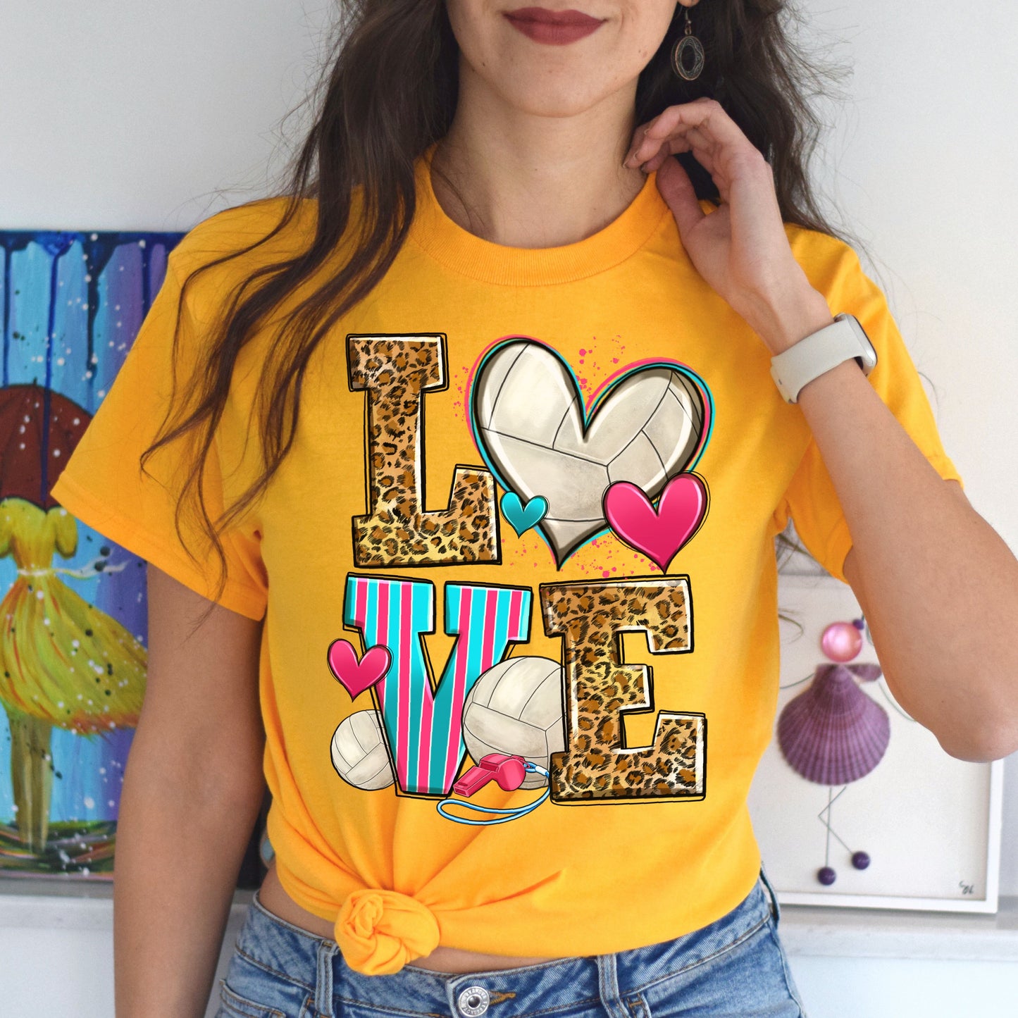 Love volleyball Unisex t-shirt volleyball player tee volleyball coach gift-Family-Gift-Planet