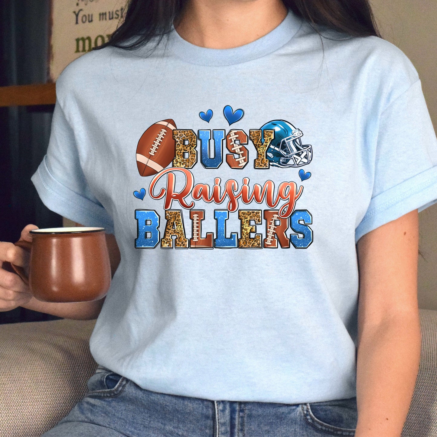 American football - busy raising ballers Unisex t-shirt football mom tee gift-Family-Gift-Planet