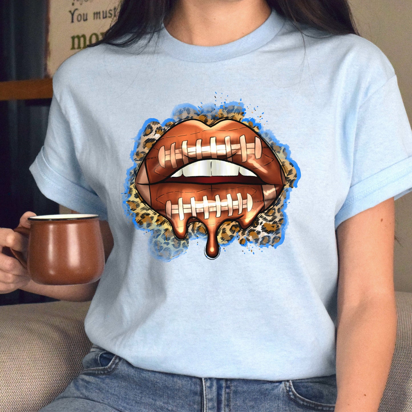 American football lips Unisex t-shirt football player tee rugby coach gift-Family-Gift-Planet