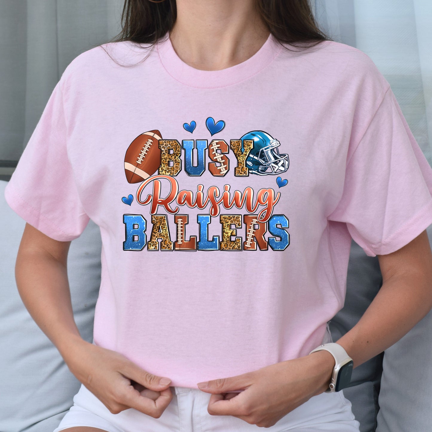American football - busy raising ballers Unisex t-shirt football mom tee gift-Family-Gift-Planet