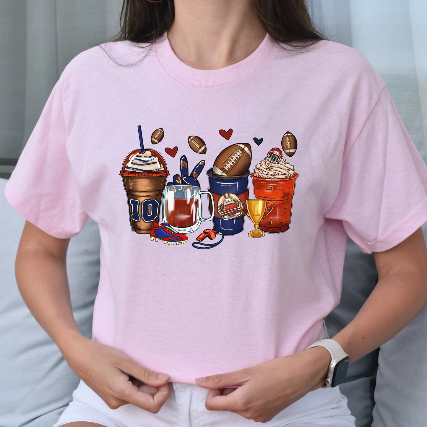 American football coffee cups unisex tshirt US football S-5XL-Family-Gift-Planet