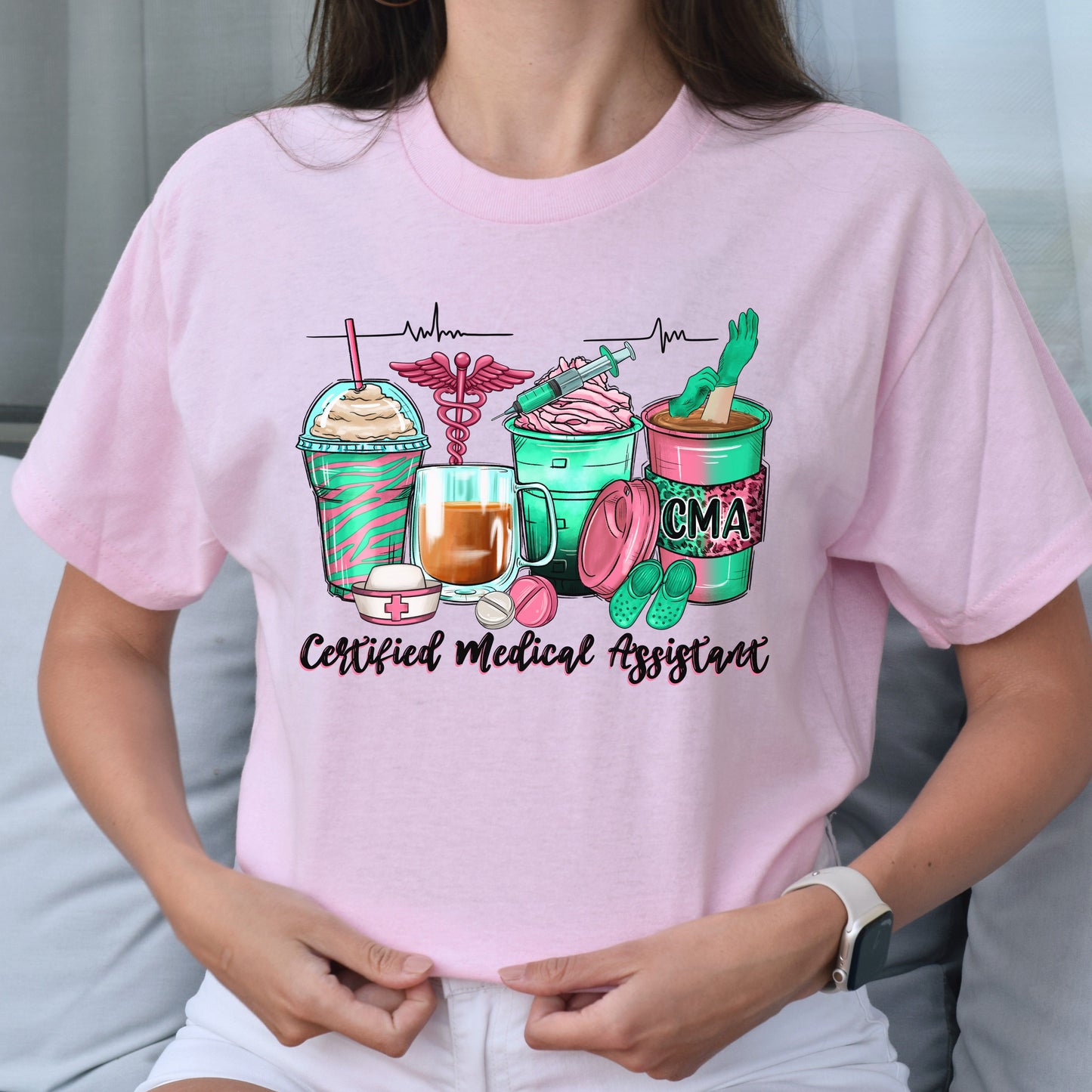 Certified Medical Assistant coffee cups unisex tshirt CMA tee S-5XL-Family-Gift-Planet