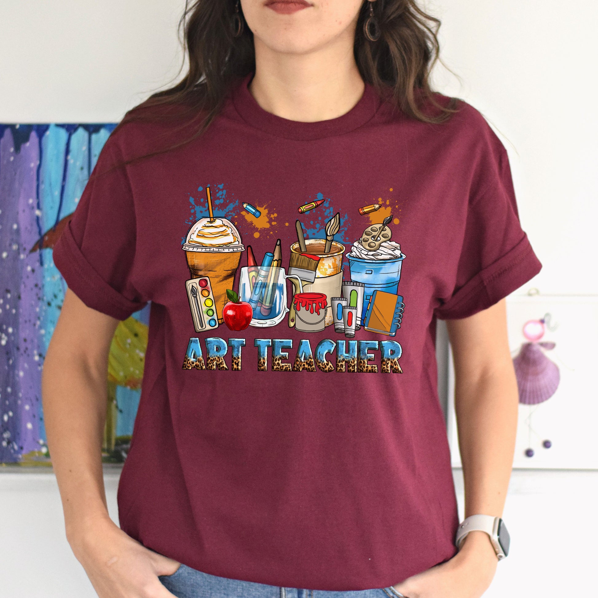 Art teacher coffee cups unisex tshirt art educator tee S-5XL-Family-Gift-Planet