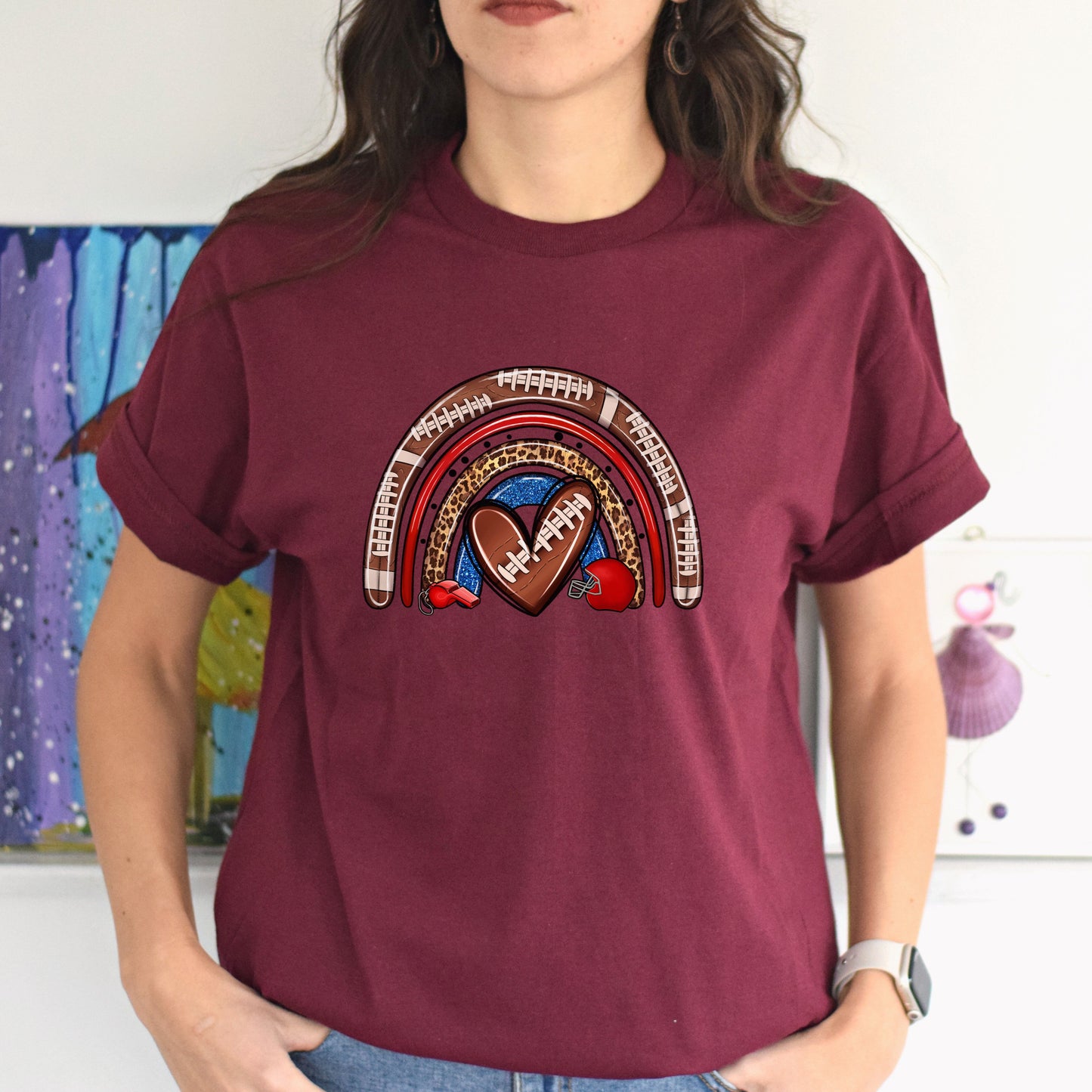 Football rainbow Unisex t-shirt football player tee football coach gift-Family-Gift-Planet