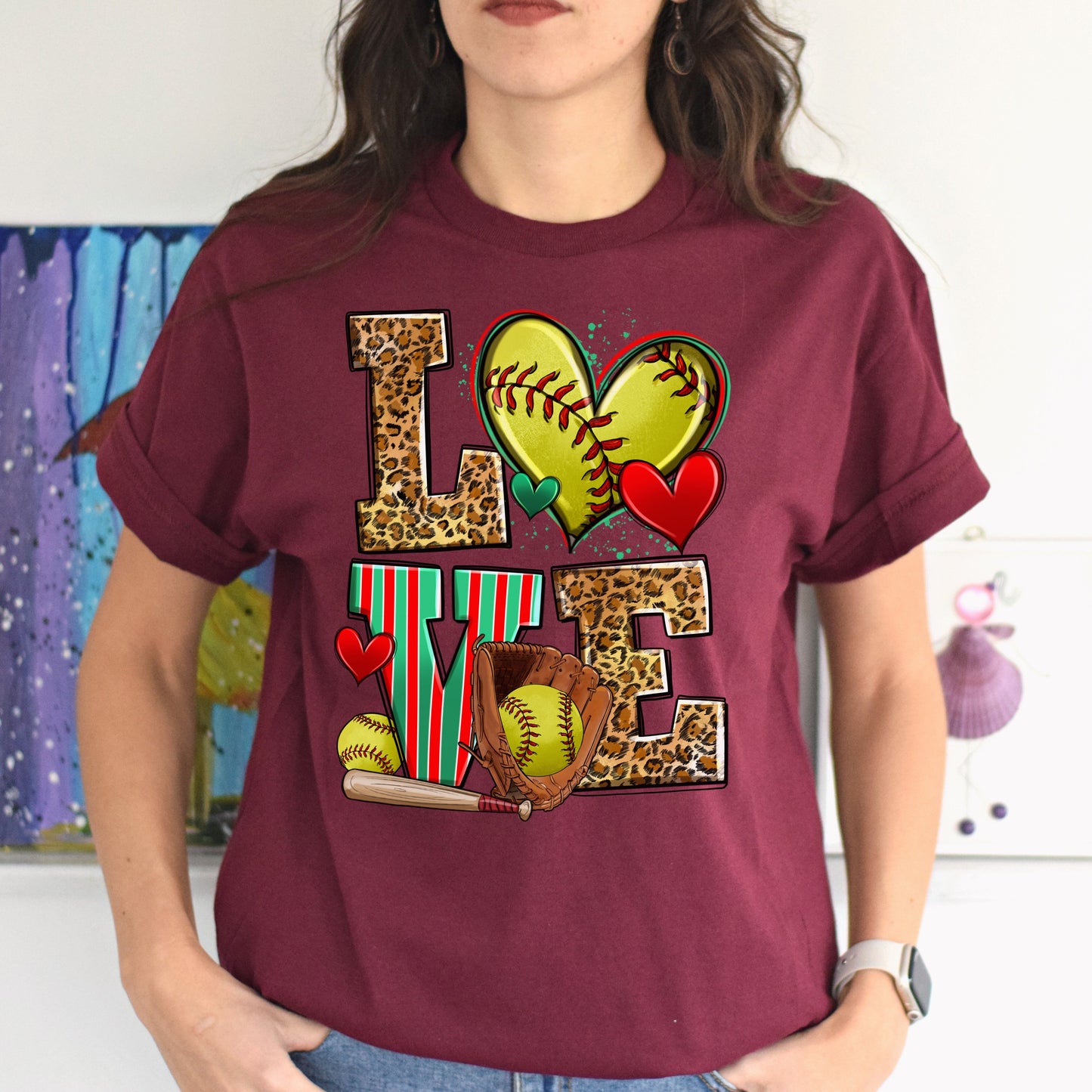 Love softball Unisex t-shirt softball player tee softball coach gift-Family-Gift-Planet