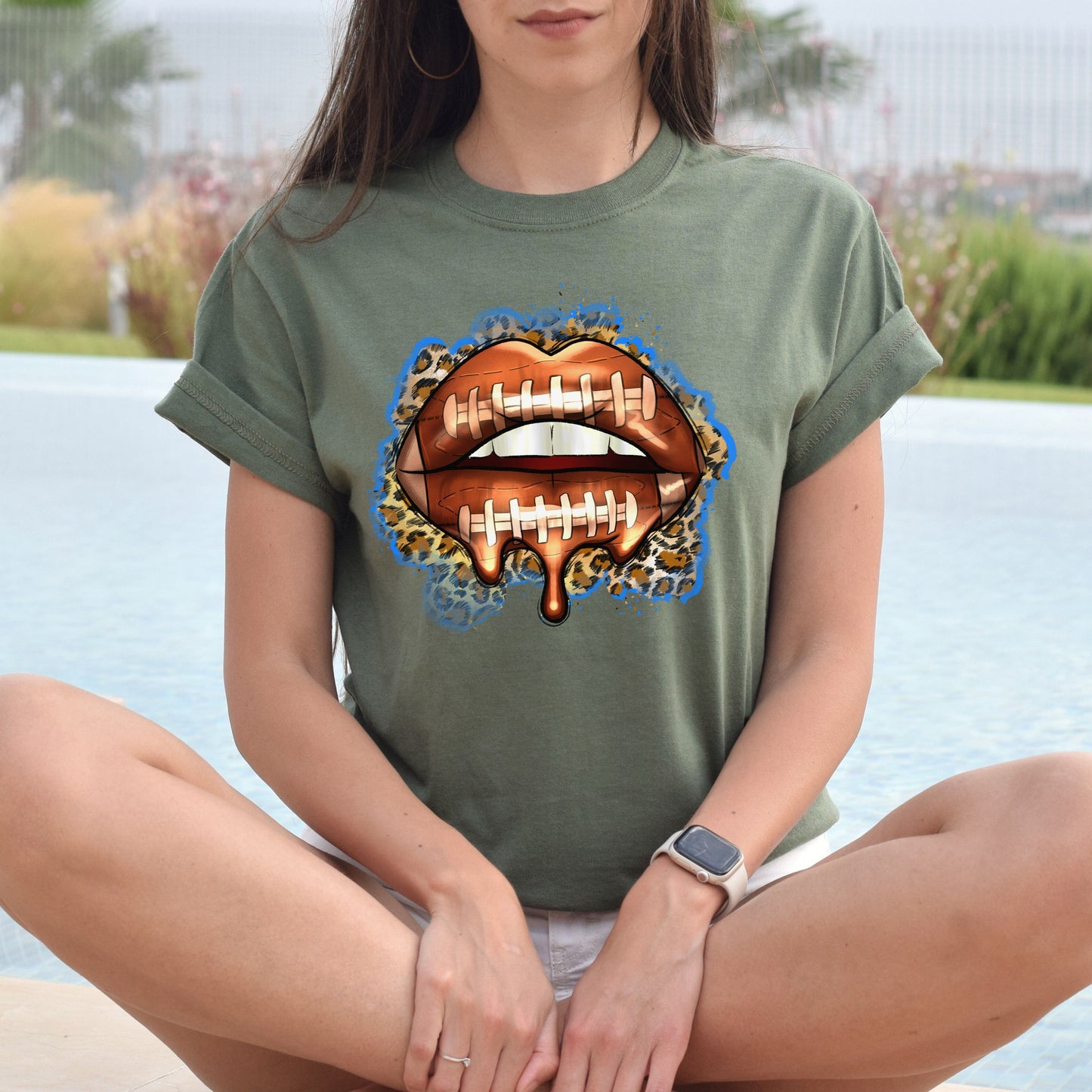 American football lips Unisex t-shirt football player tee rugby coach gift-Family-Gift-Planet