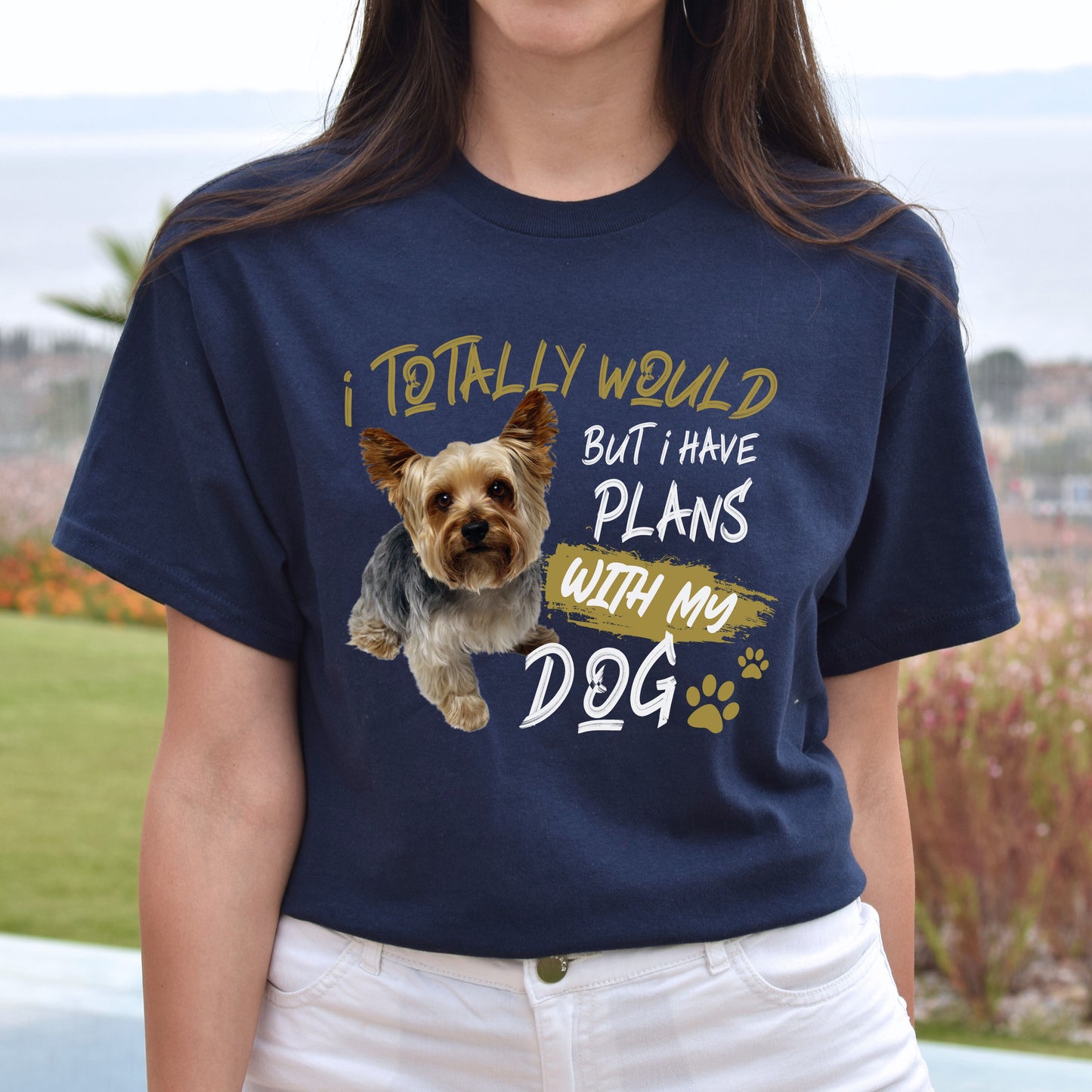 I have plans with my dog Unisex t-shirt gift black navy dark heather-Navy-Family-Gift-Planet
