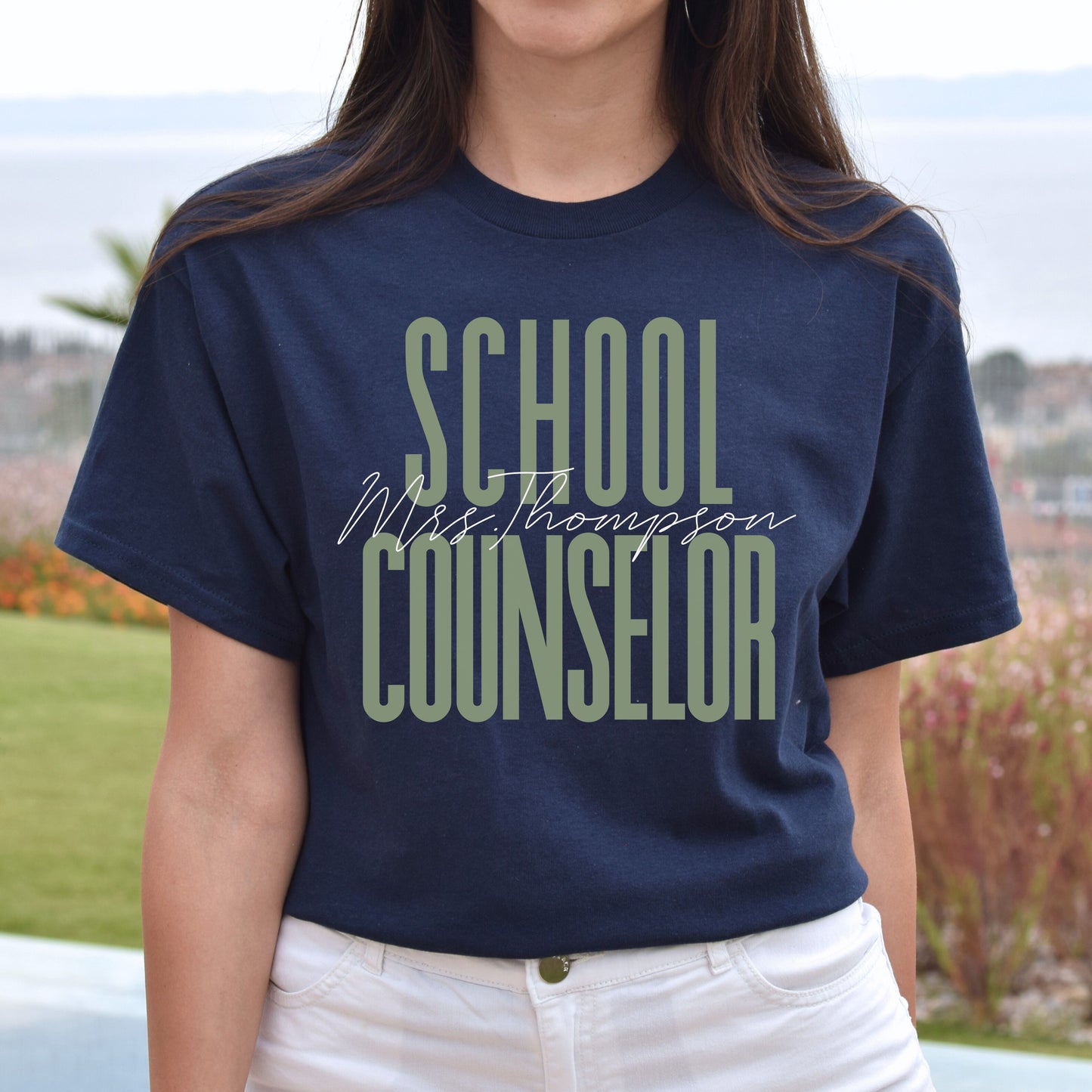 School Counselor T-Shirt gift School Counseling Customized Unisex tee Black Navy Dark Heather-Navy-Family-Gift-Planet