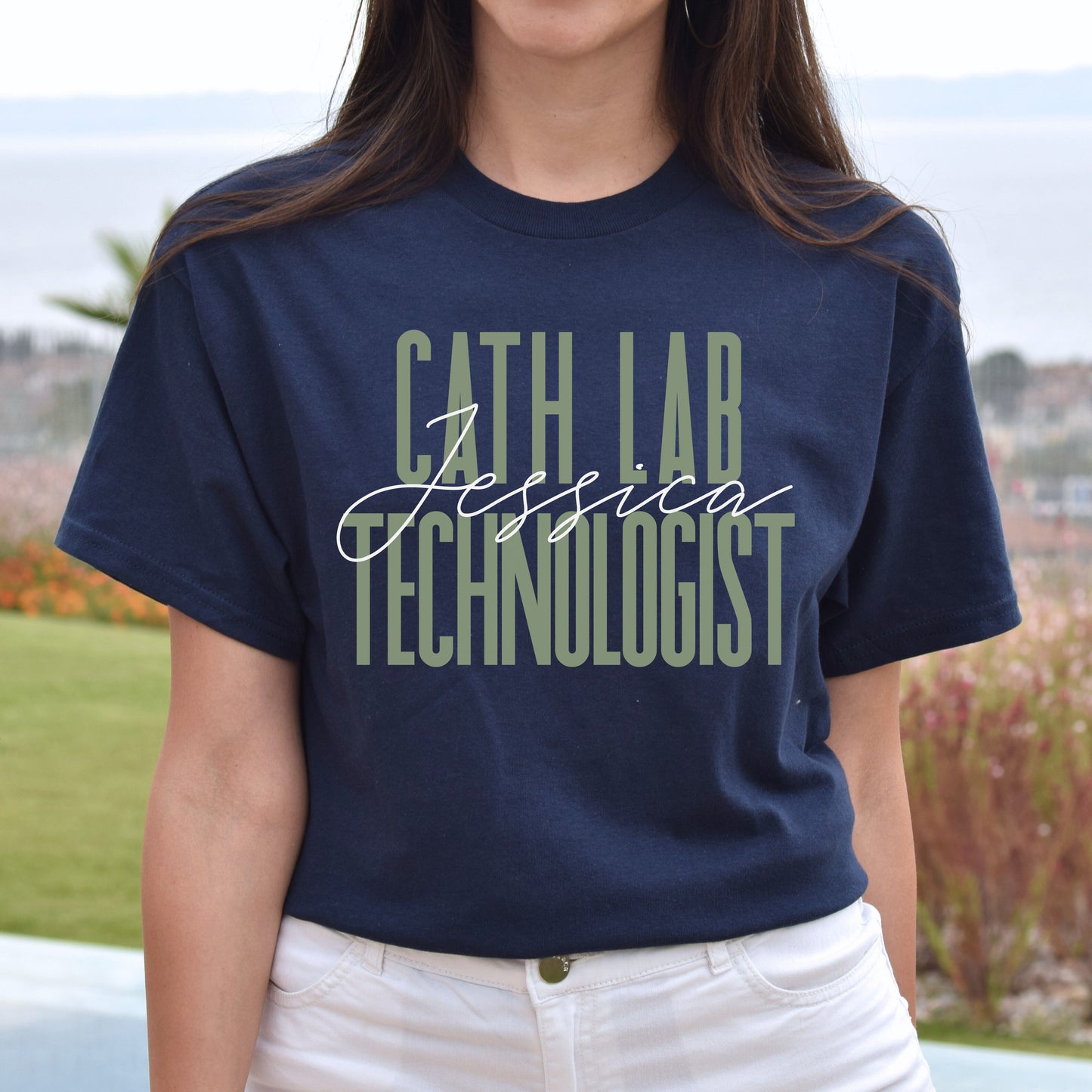 Cath lab technologist T-Shirt gift CT Radiographer Customized Unisex tee Black Navy Dark Heather-Navy-Family-Gift-Planet
